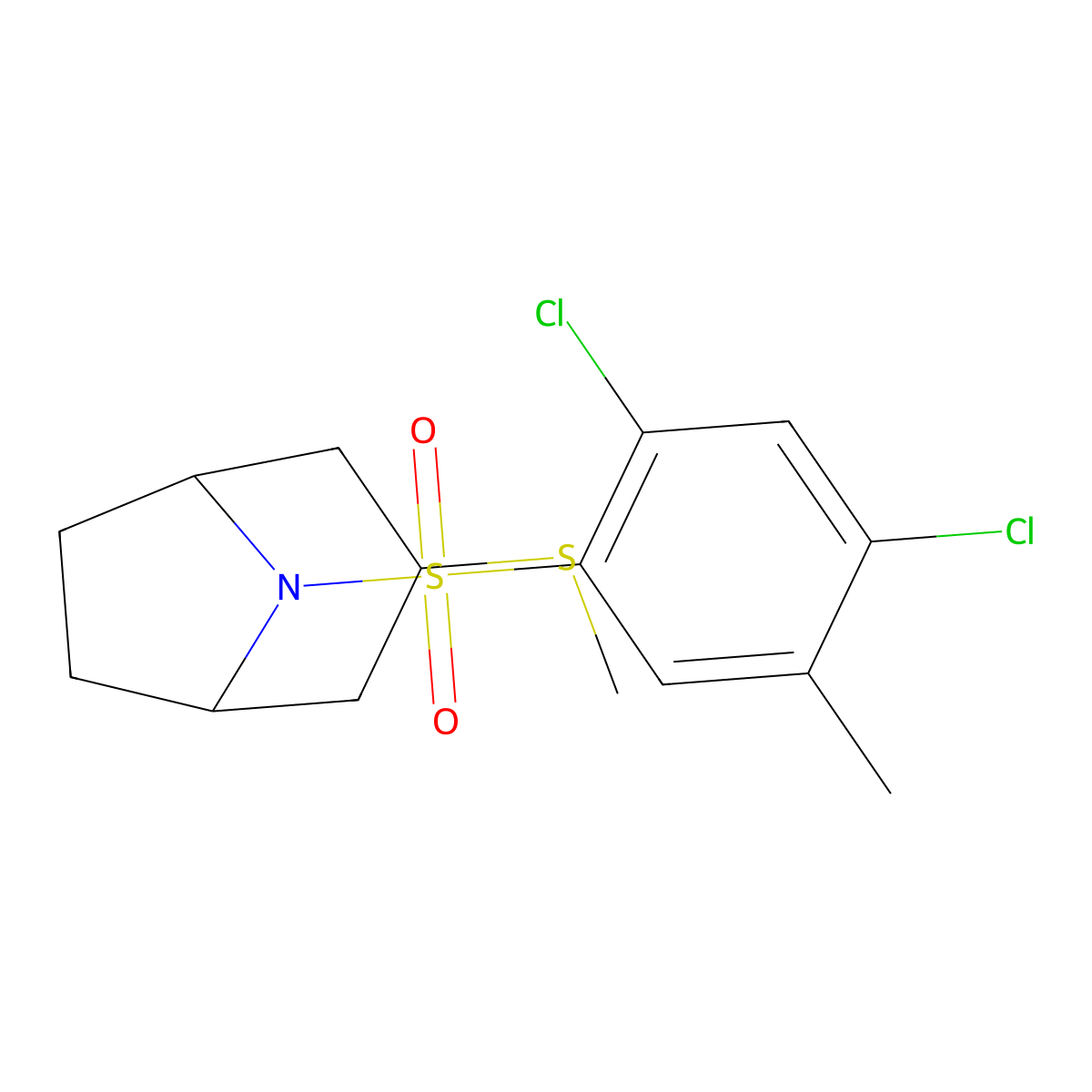 (1R,5S)-8-((2,4-dichloro-5-methylphenyl)sulfonyl)-3-(methylthio)-8-azabicyclo[3.2.1]octane molecular structure, CAS 1795298-04-2