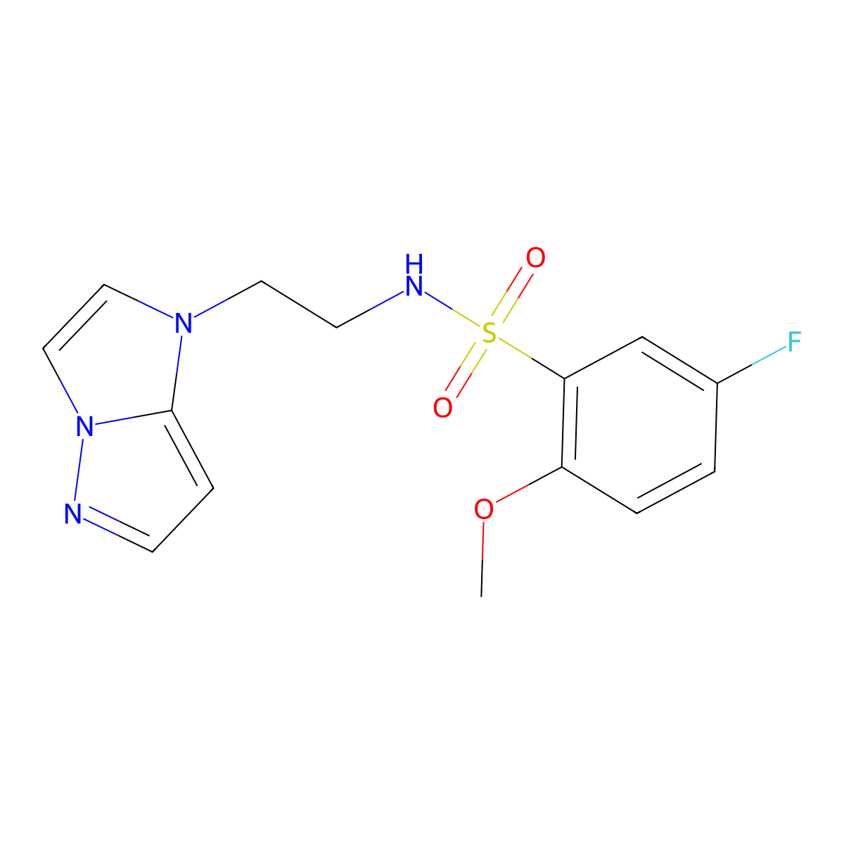 N-(2-(1H-imidazo[1,2-b]pyrazol-1-yl)ethyl)-5-fluoro-2-methoxybenzenesulfonamide molecular structure, CAS 1795298-09-7