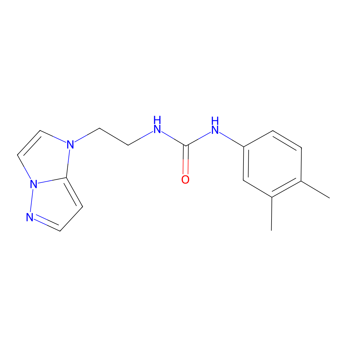 1-(2-(1H-imidazo[1,2-b]pyrazol-1-yl)ethyl)-3-(3,4-dimethylphenyl)urea molecular structure, CAS 1795298-13-3