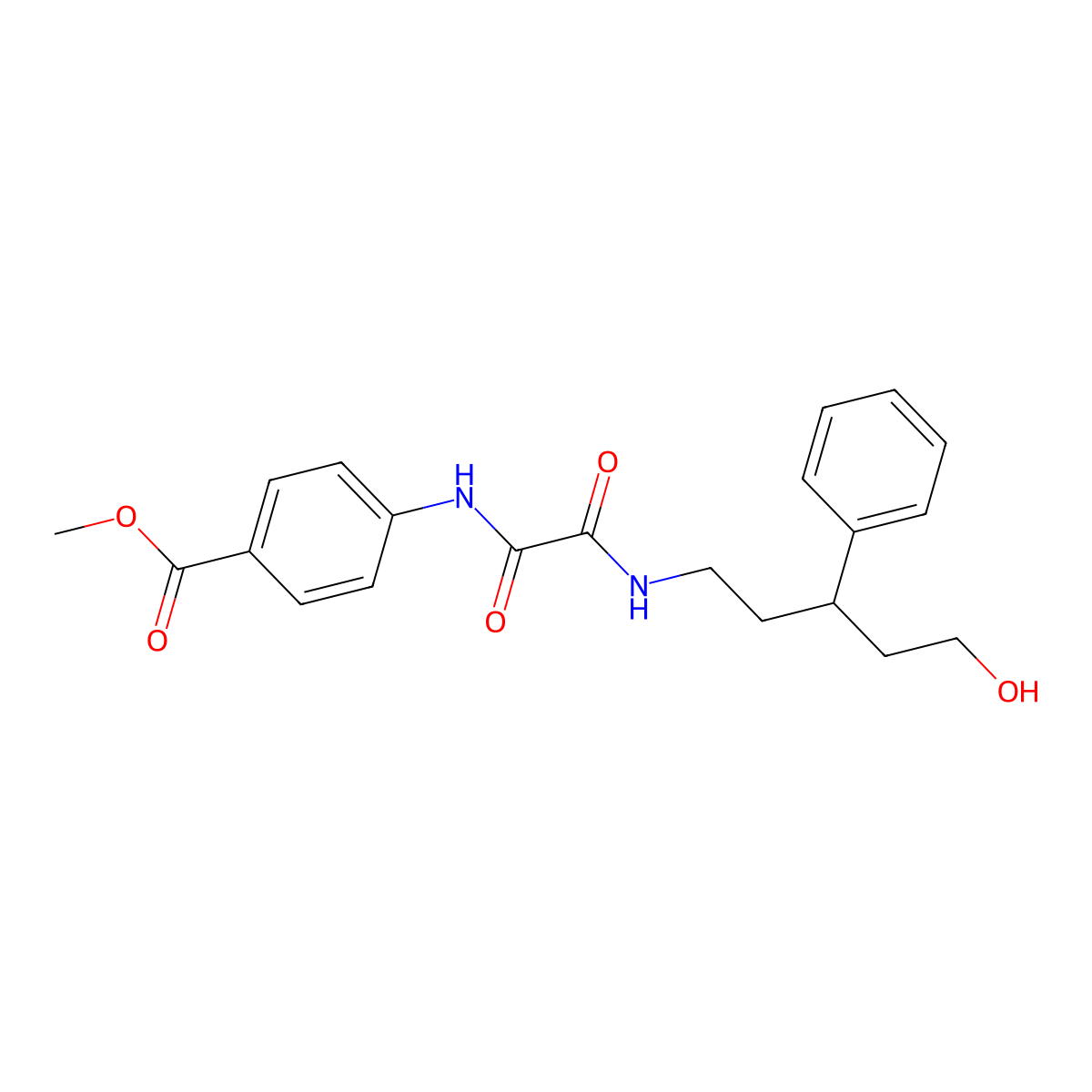 Methyl 4-(2-((5-hydroxy-3-phenylpentyl)amino)-2-oxoacetamido)benzoate molecular structure, CAS 1795298-20-2