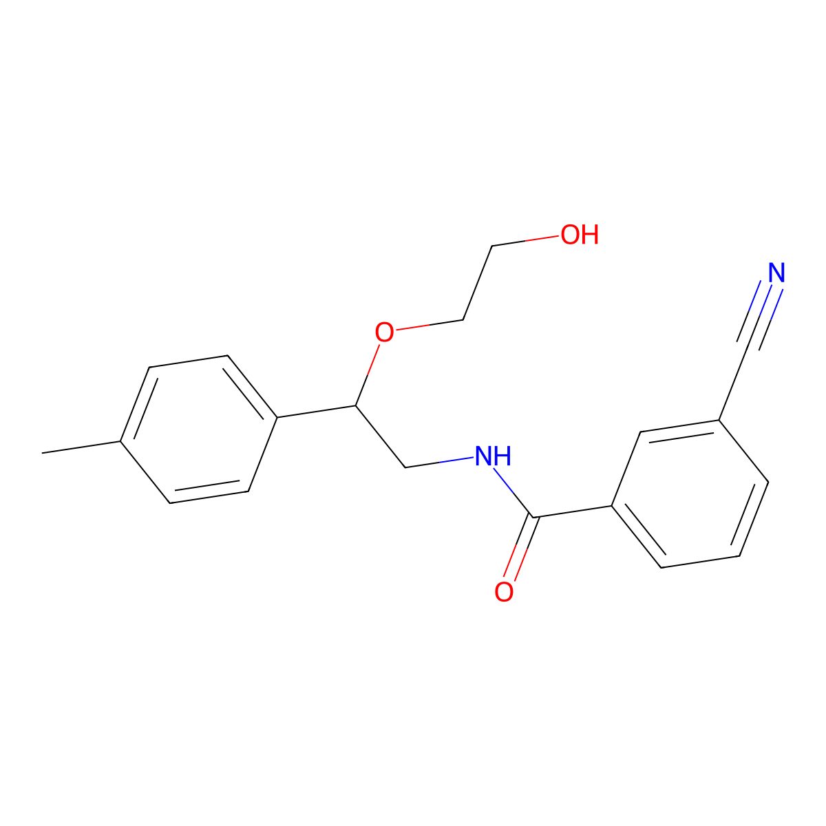 3-cyano-N-(2-(2-hydroxyethoxy)-2-(p-tolyl)ethyl)benzamide molecular structure, CAS 1795298-25-7
