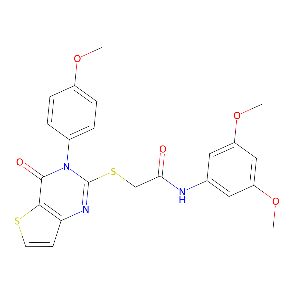 N-(3,5-dimethoxyphenyl)-2-((3-(4-methoxyphenyl)-4-oxo-3,4-dihydrothieno[3,2-d]pyrimidin-2-yl)thio)acetamide molecular structure, CAS 1795298-38-2