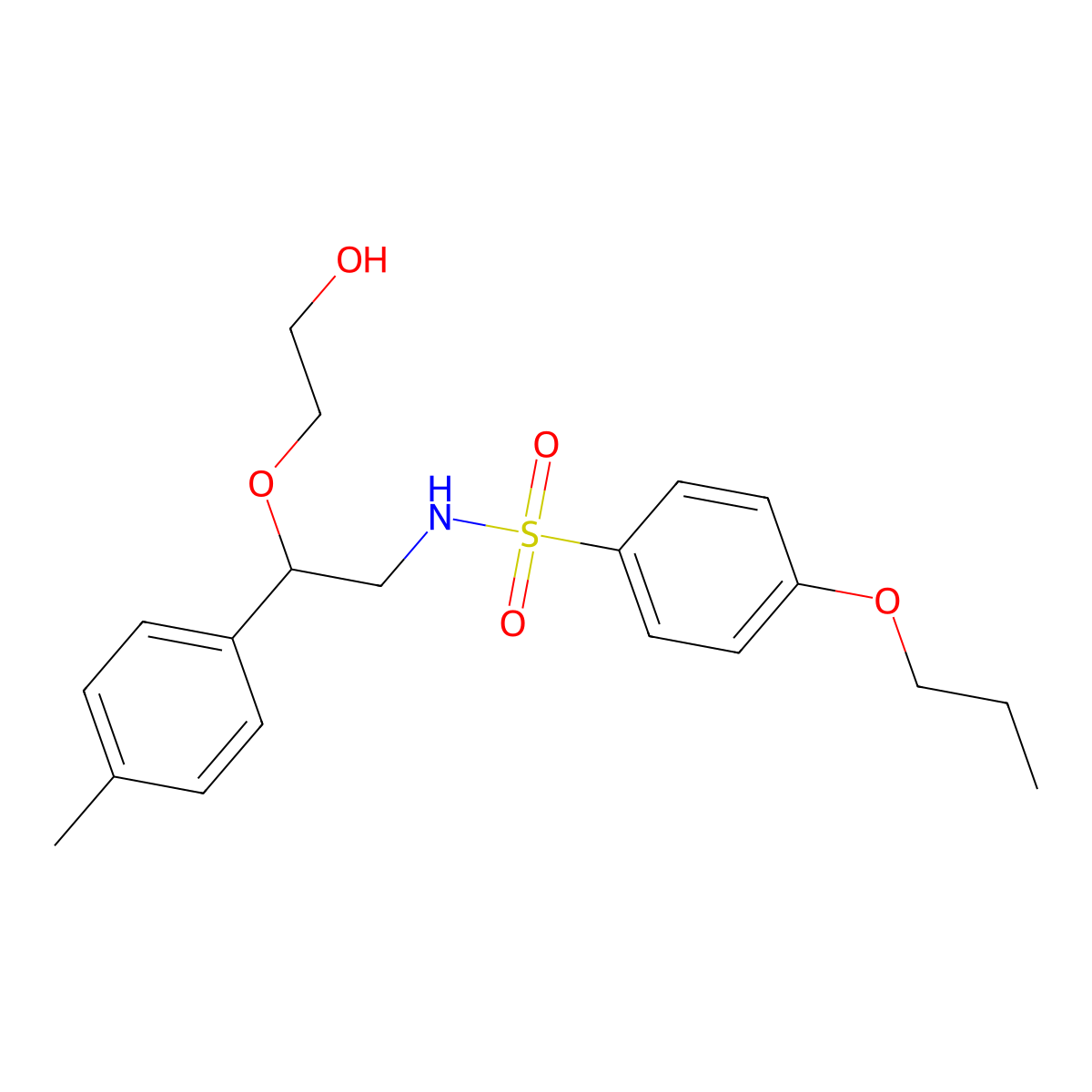 N-(2-(2-hydroxyethoxy)-2-(p-tolyl)ethyl)-4-propoxybenzenesulfonamide molecular structure, CAS 1795298-42-8