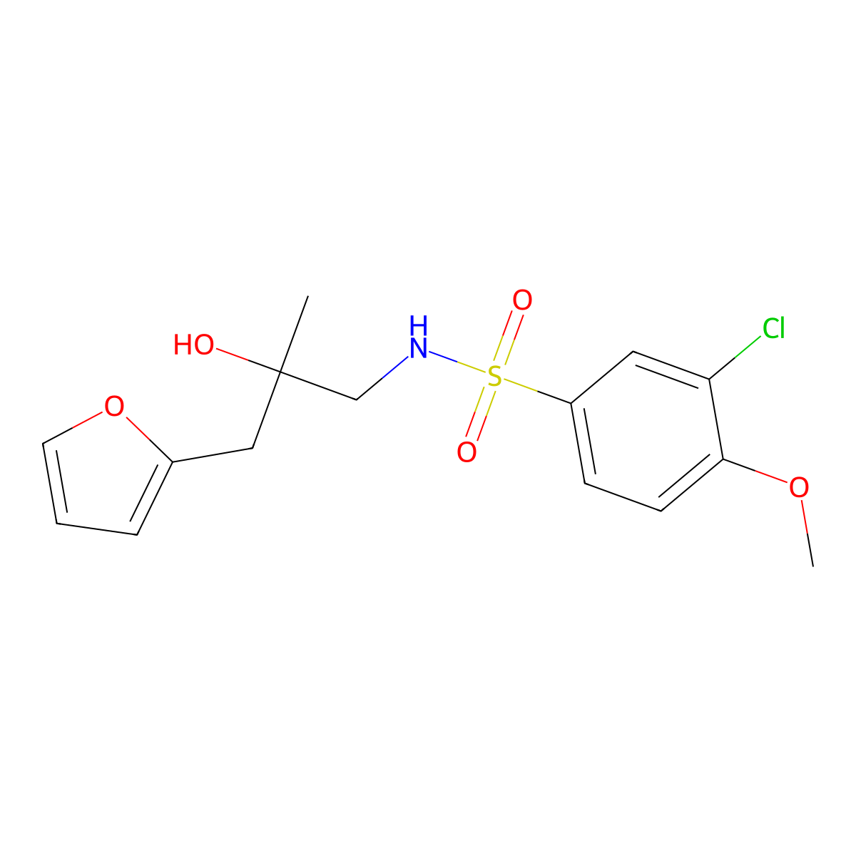 3-chloro-N-(3-(furan-2-yl)-2-hydroxy-2-methylpropyl)-4-methoxybenzenesulfonamide molecular structure, CAS 1795298-62-2