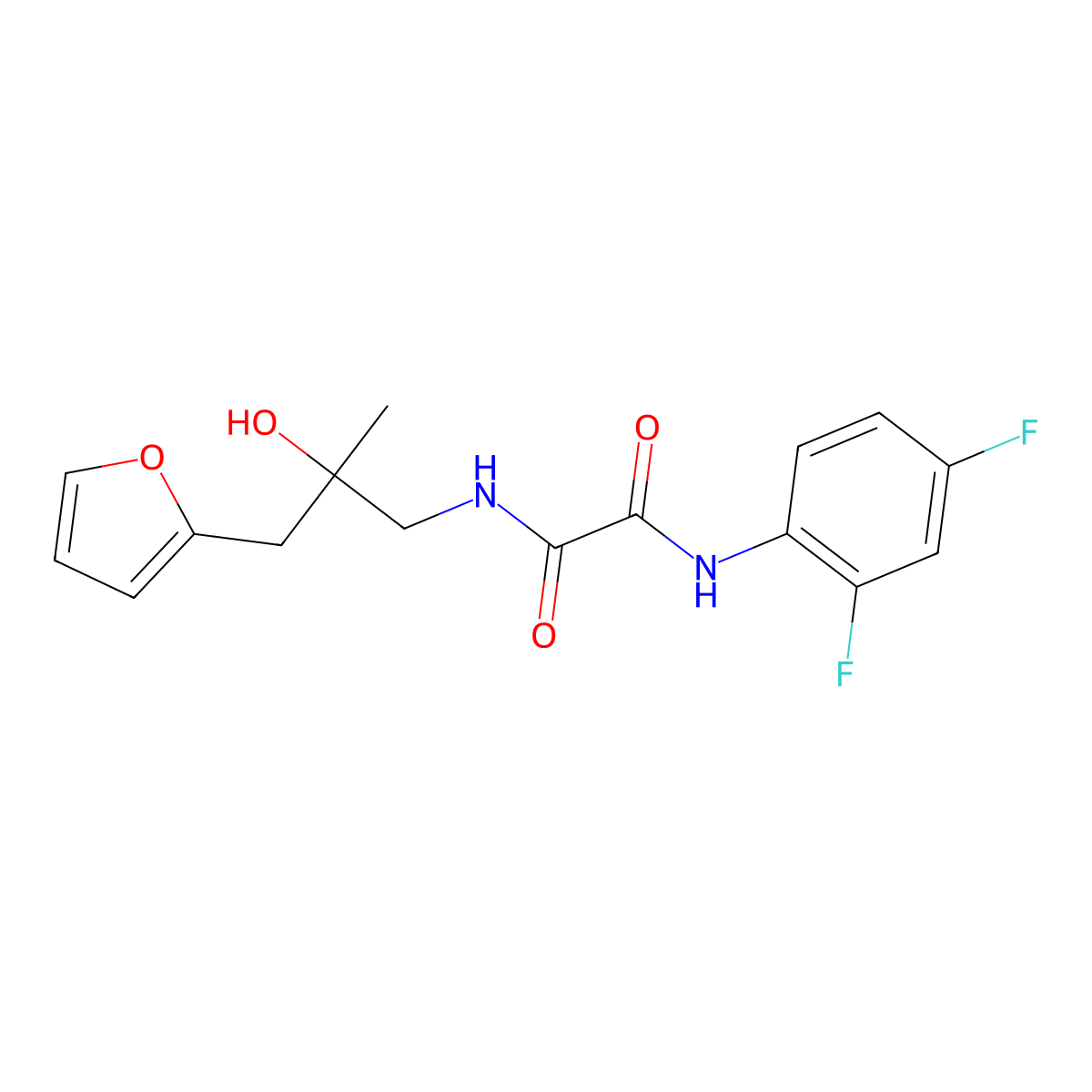 N1-(2,4-difluorophenyl)-N2-(3-(furan-2-yl)-2-hydroxy-2-methylpropyl)oxalamide molecular structure, CAS 1795298-65-5