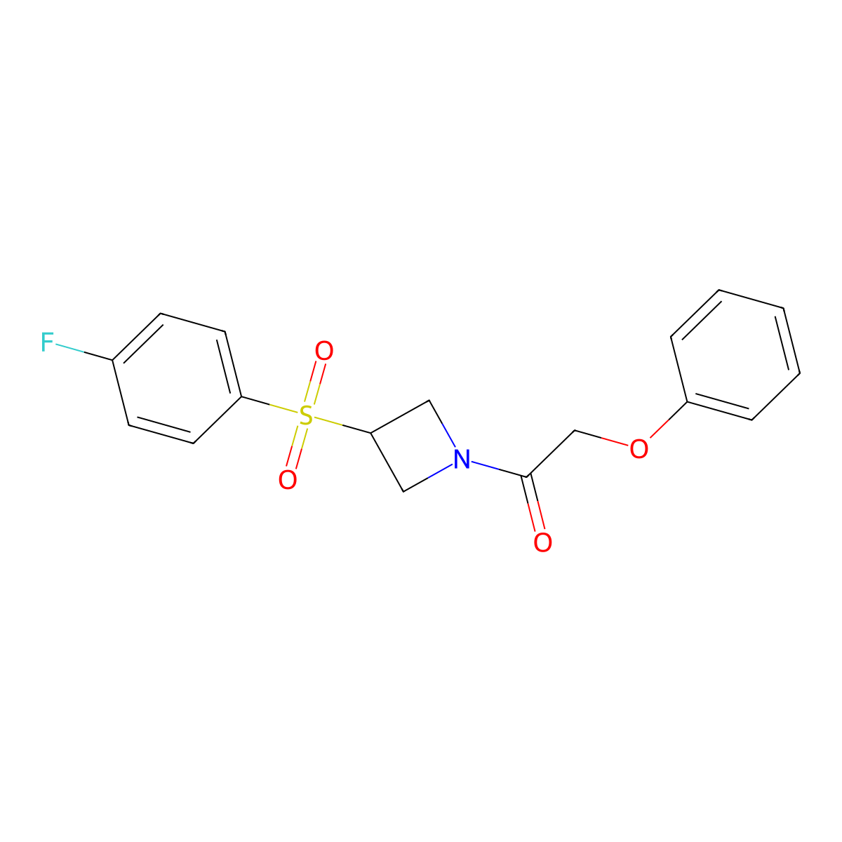 1-(3-((4-Fluorophenyl)sulfonyl)azetidin-1-yl)-2-phenoxyethanone molecular structure, CAS 1795298-70-2