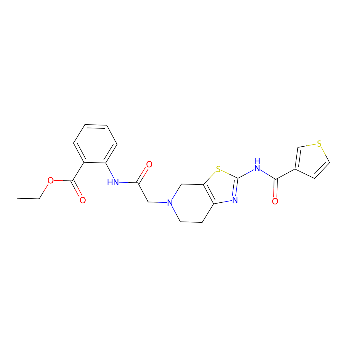 ethyl 2-(2-(2-(thiophene-3-carboxamido)-6,7-dihydrothiazolo[5,4-c]pyridin-5(4H)-yl)acetamido)benzoate molecular structure, CAS 1795298-87-1