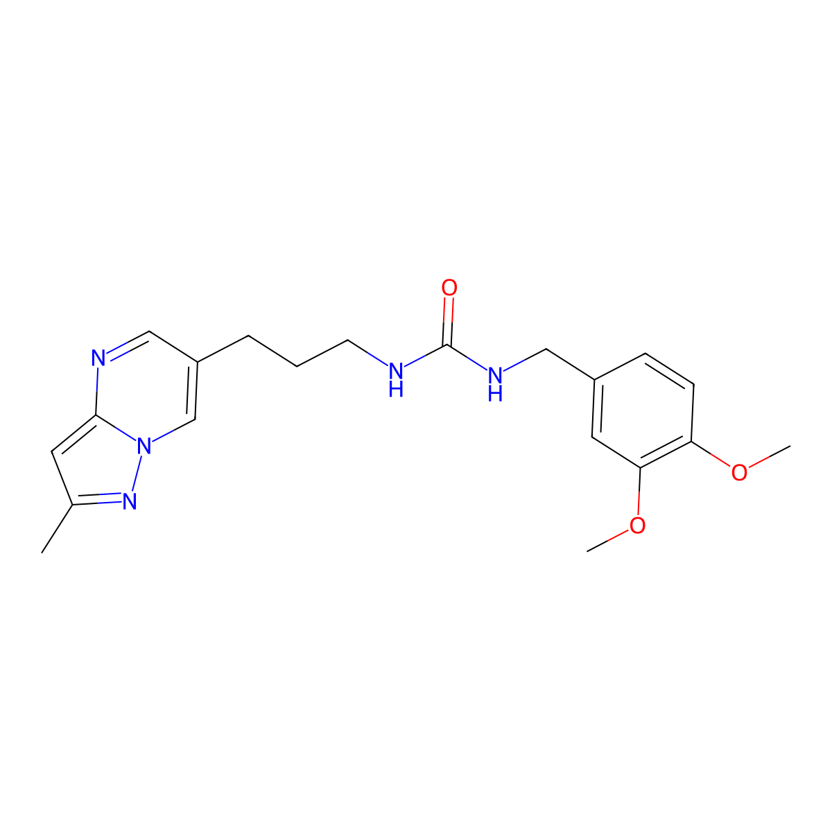 1-(3,4-Dimethoxybenzyl)-3-(3-(2-methylpyrazolo[1,5-a]pyrimidin-6-yl)propyl)urea molecular structure, CAS 1795298-98-4