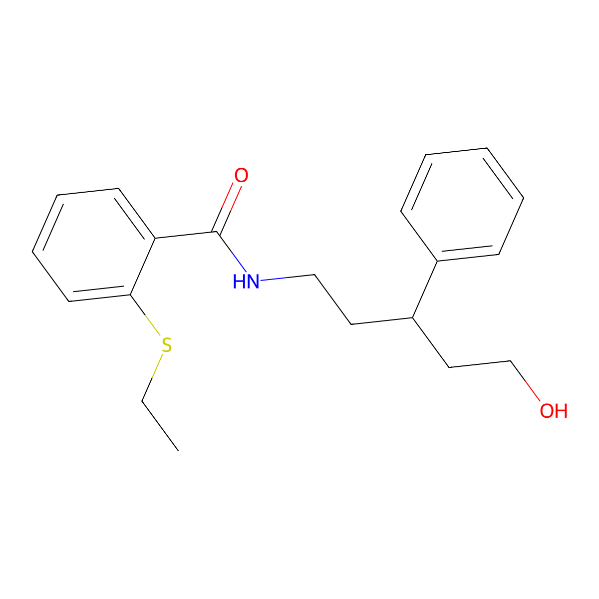 2-(ethylthio)-N-(5-hydroxy-3-phenylpentyl)benzamide molecular structure, CAS 1795299-01-2
