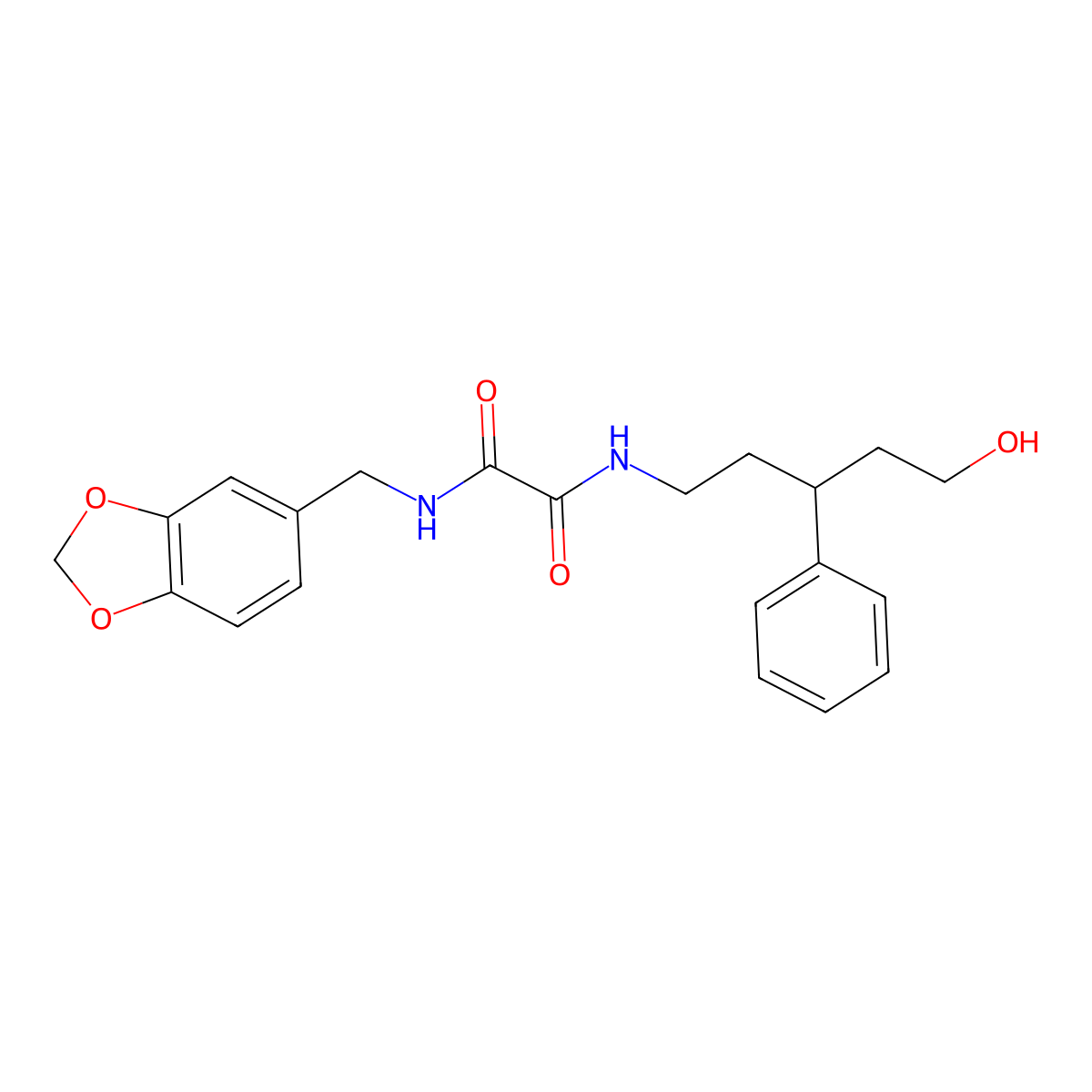 N1-(benzo[d][1,3]dioxol-5-ylmethyl)-N2-(5-hydroxy-3-phenylpentyl)oxalamide molecular structure, CAS 1795299-11-4