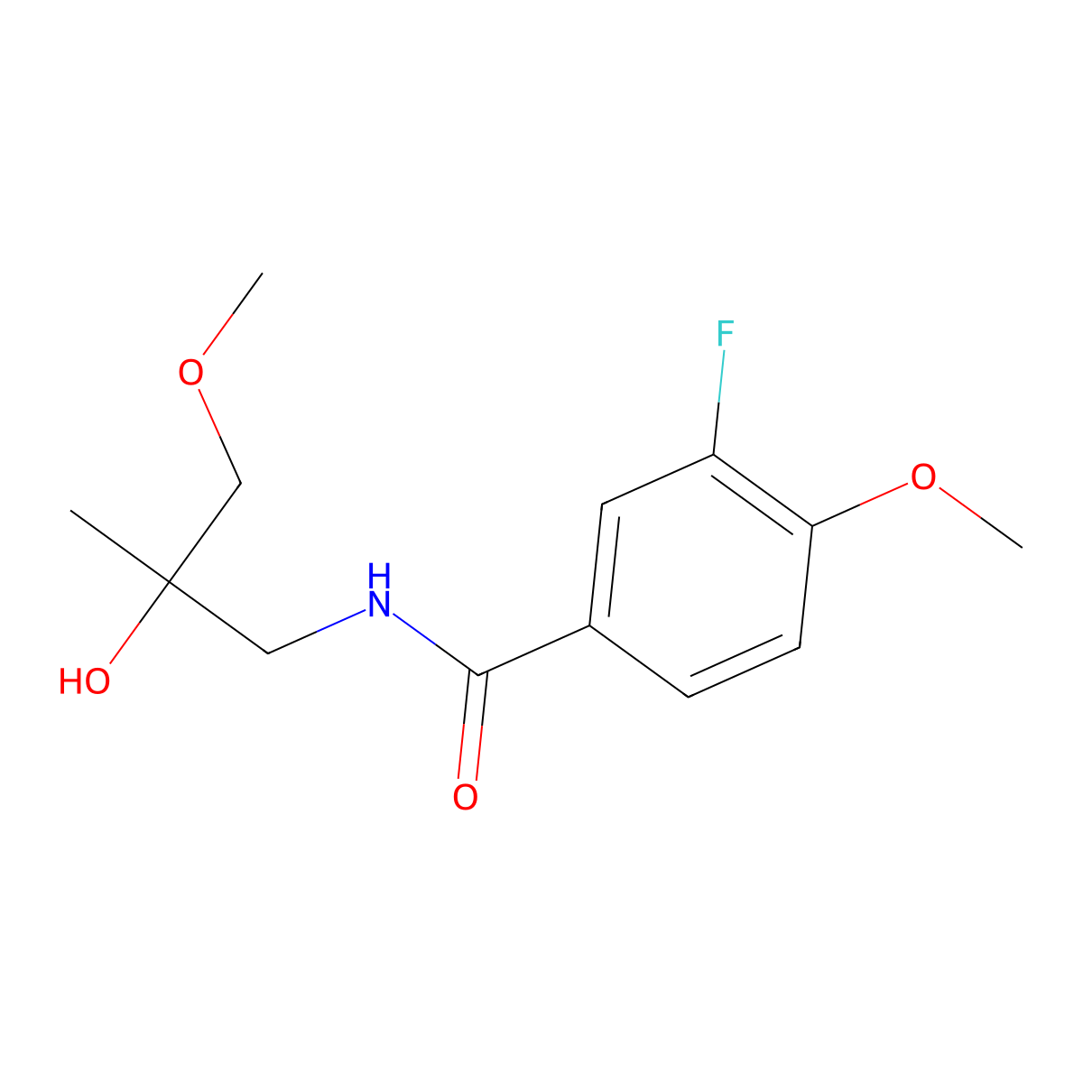 3-fluoro-N-(2-hydroxy-3-methoxy-2-methylpropyl)-4-methoxybenzamide molecular structure, CAS 1795299-37-4
