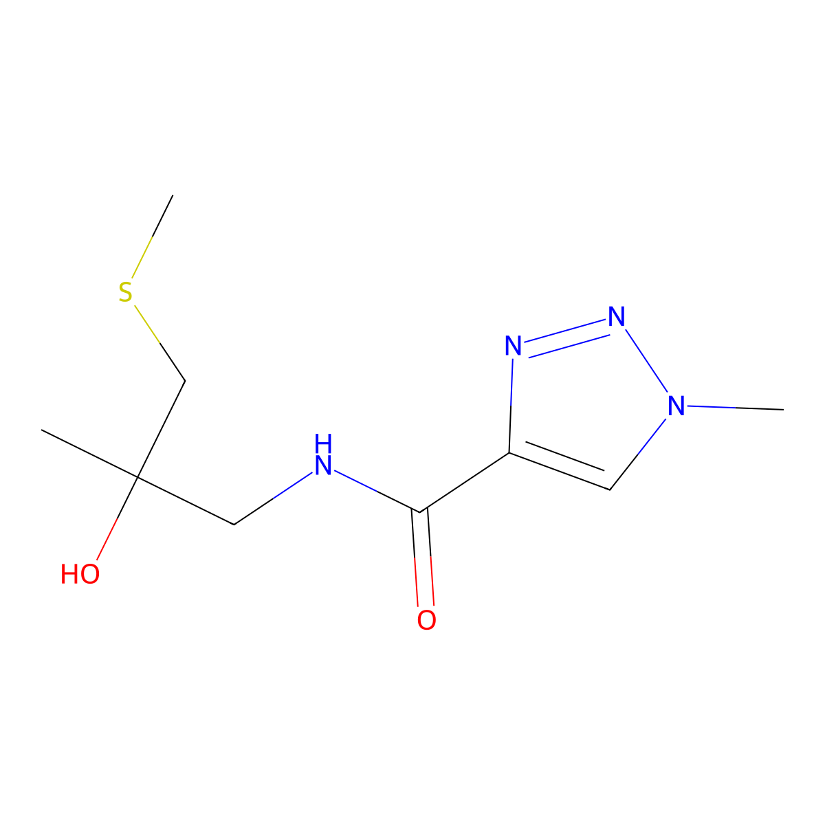 N-(2-hydroxy-2-methyl-3-(methylthio)propyl)-1-methyl-1H-1,2,3-triazole-4-carboxamide molecular structure, CAS 1795299-48-7