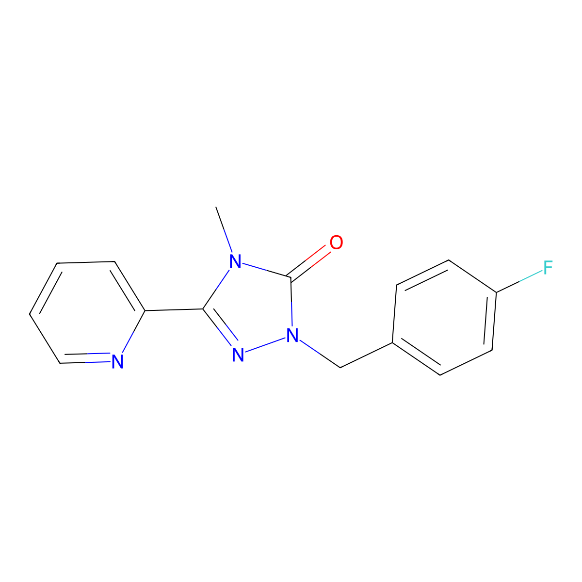 1-(4-fluorobenzyl)-4-methyl-3-(pyridin-2-yl)-1H-1,2,4-triazol-5(4H)-one molecular structure, CAS 1795299-52-3