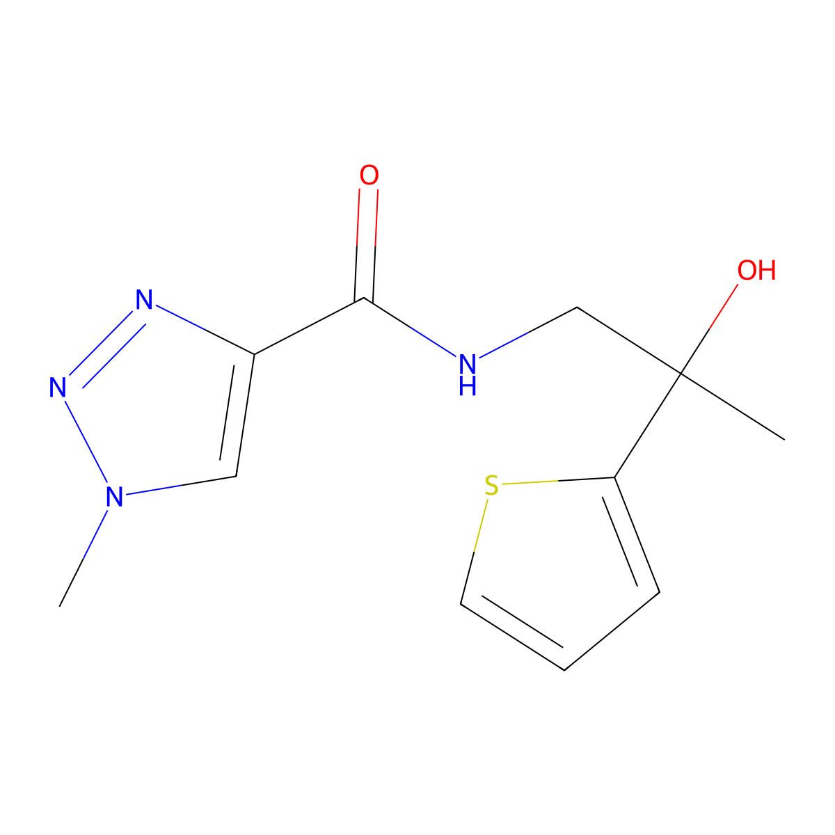 N-[2-hydroxy-2-(thiophen-2-yl)propyl]-1-methyl-1H-1,2,3-triazole-4-carboxamide molecular structure, CAS 1795299-54-5