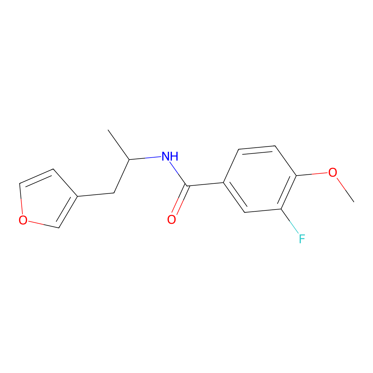 3-fluoro-N-[1-(furan-3-yl)propan-2-yl]-4-methoxybenzamide molecular structure, CAS 1795299-55-6