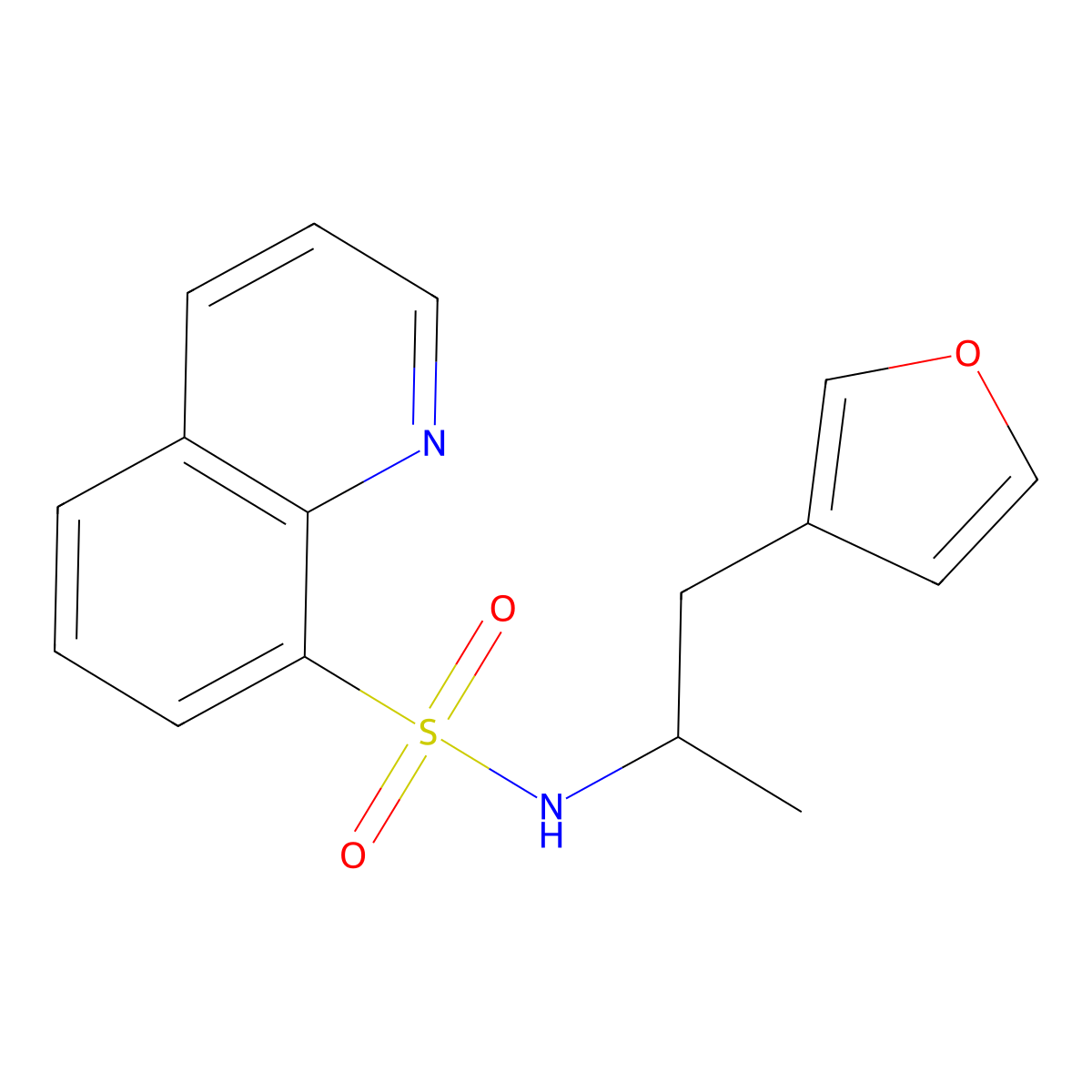 N-[1-(furan-3-yl)propan-2-yl]quinoline-8-sulfonamide molecular structure, CAS 1795299-60-3