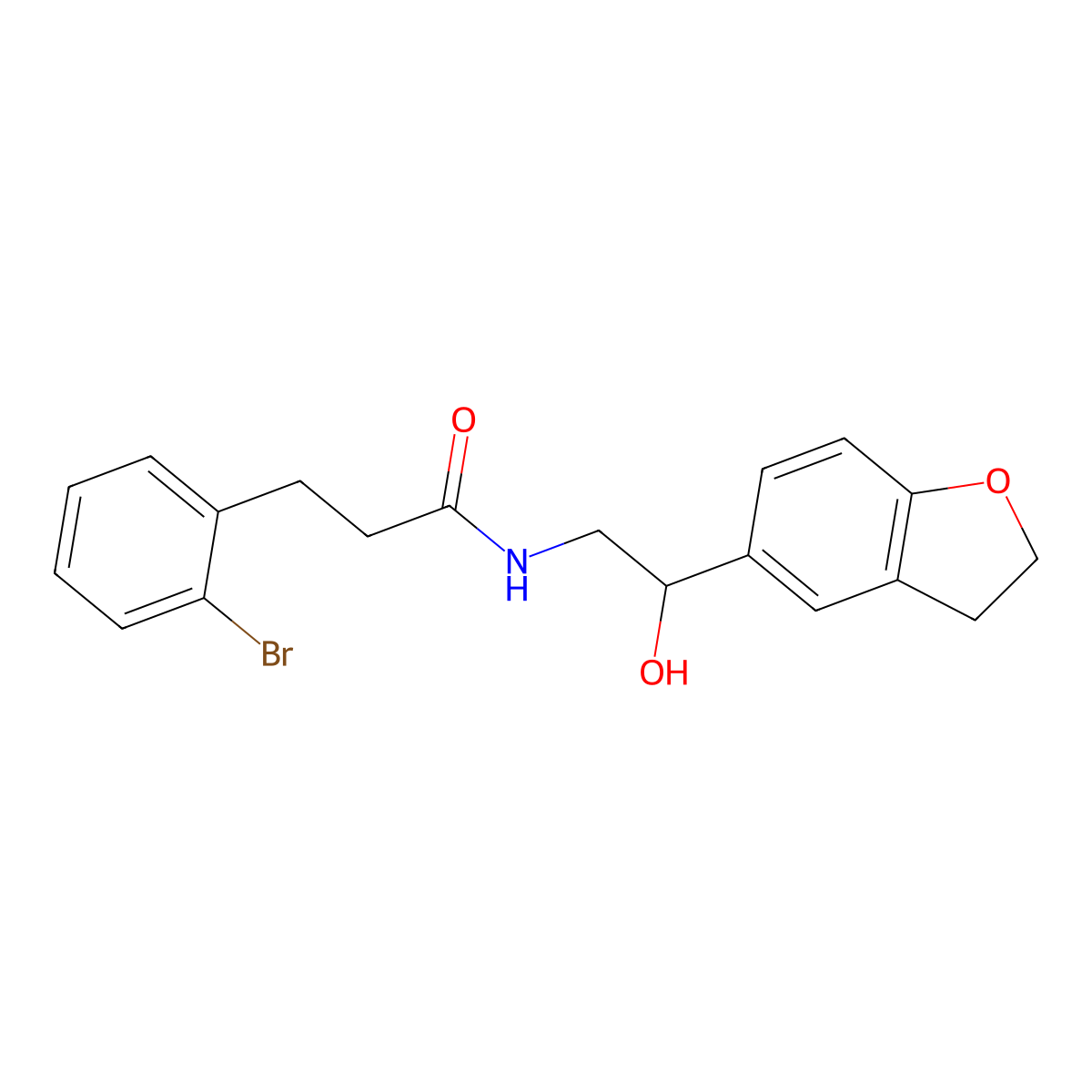 3-(2-bromophenyl)-N-(2-(2,3-dihydrobenzofuran-5-yl)-2-hydroxyethyl)propanamide molecular structure, CAS 1795299-62-5