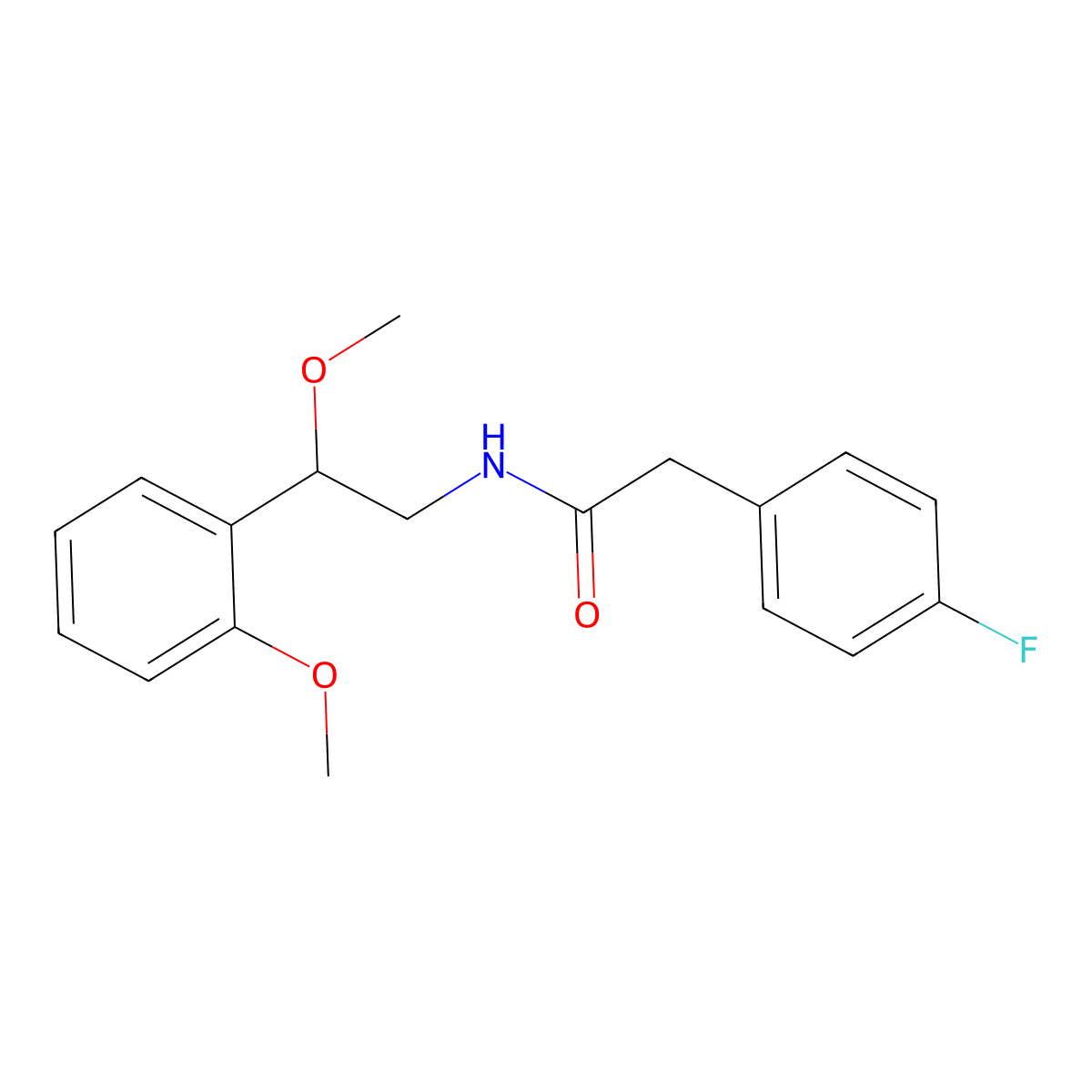 2-(4-fluorophenyl)-N-[2-methoxy-2-(2-methoxyphenyl)ethyl]acetamide molecular structure, CAS 1795299-63-6