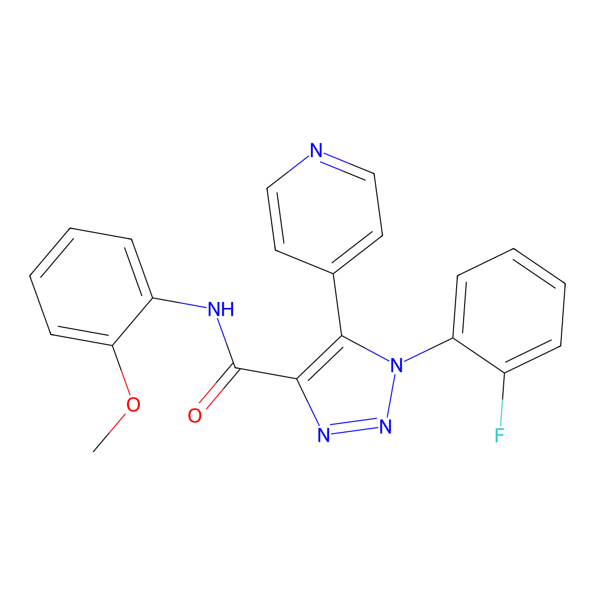 1-(2-fluorophenyl)-N-(2-methoxyphenyl)-5-(pyridin-4-yl)-1H-1,2,3-triazole-4-carboxamide molecular structure, CAS 1795299-66-9