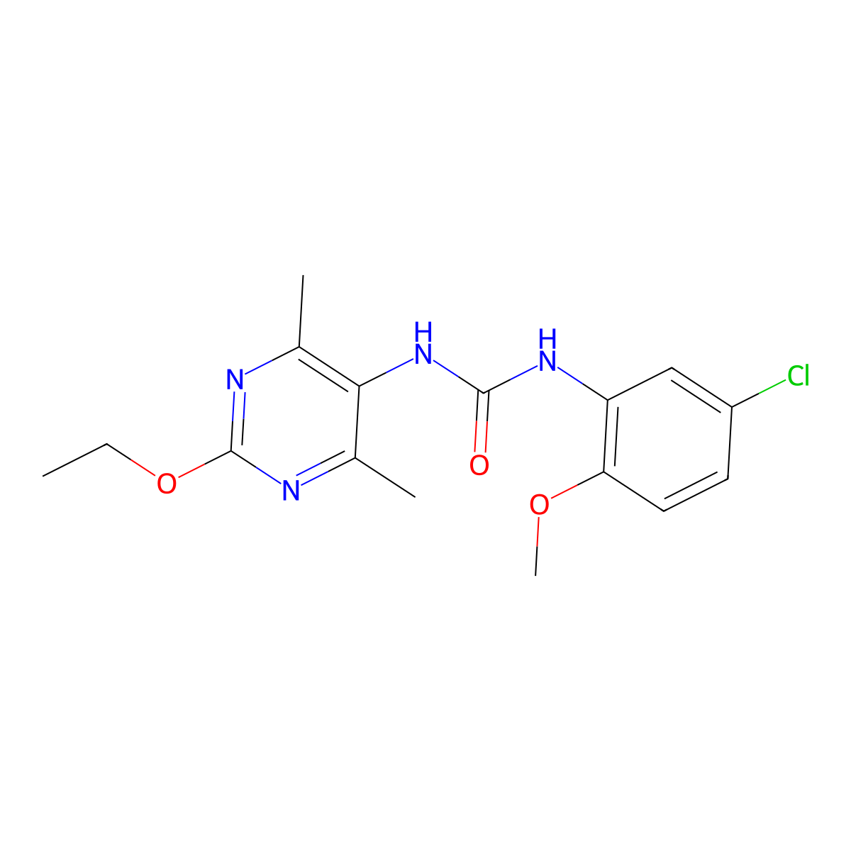 1-(5-Chloro-2-methoxyphenyl)-3-(2-ethoxy-4,6-dimethylpyrimidin-5-yl)urea molecular structure, CAS 1795299-70-5