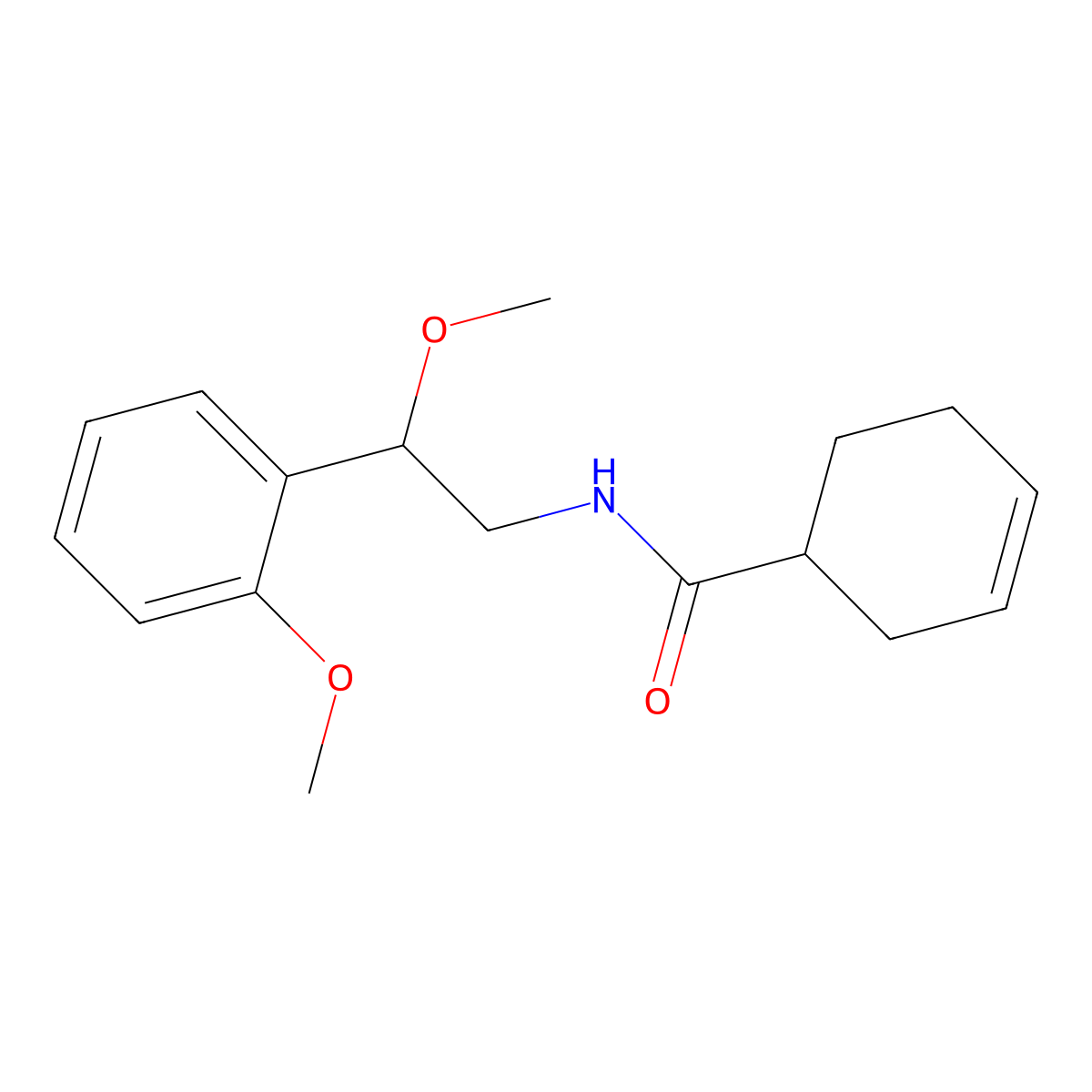 N-(2-methoxy-2-(2-methoxyphenyl)ethyl)cyclohex-3-enecarboxamide molecular structure, CAS 1795299-72-7