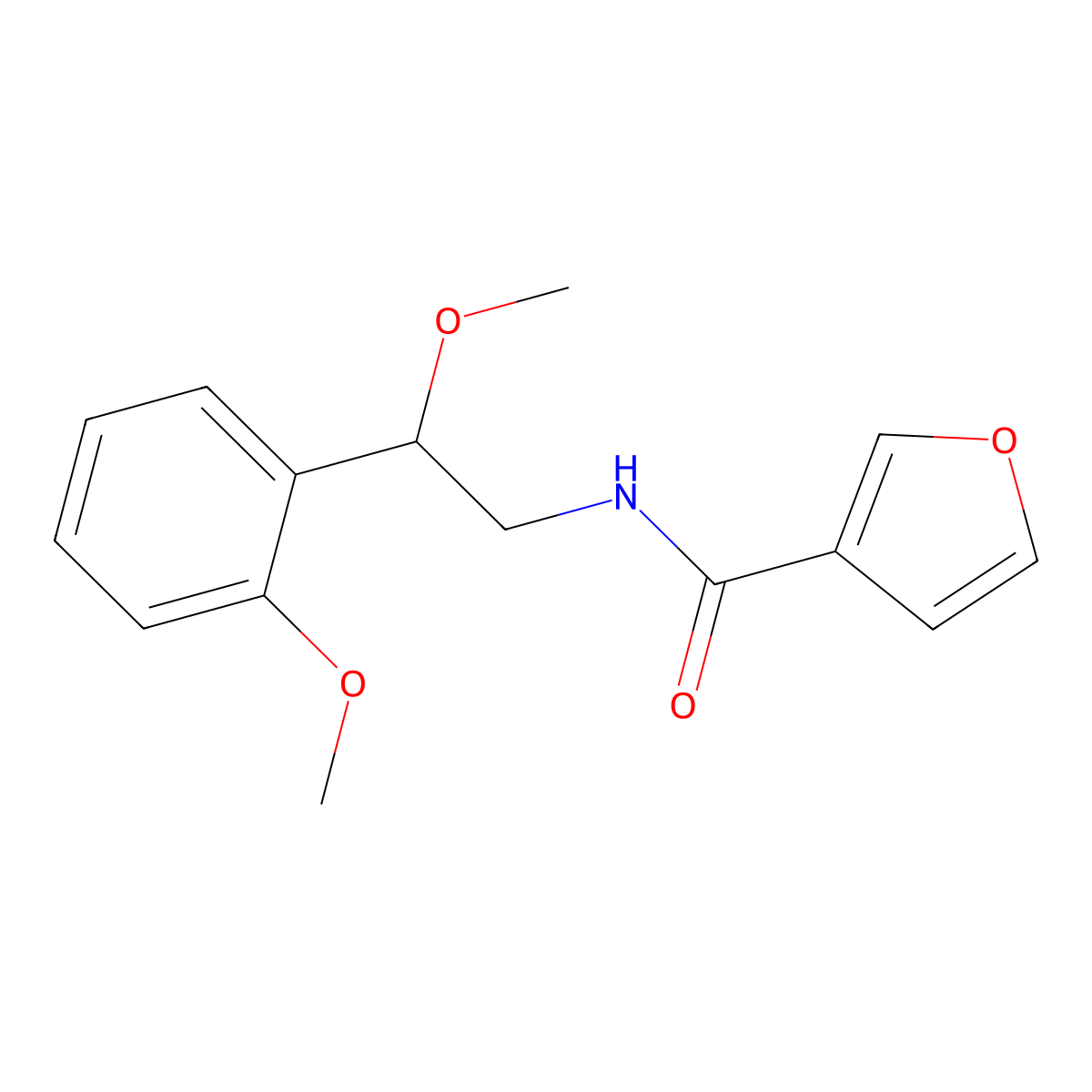 N-[2-methoxy-2-(2-methoxyphenyl)ethyl]furan-3-carboxamide molecular structure, CAS 1795299-77-2