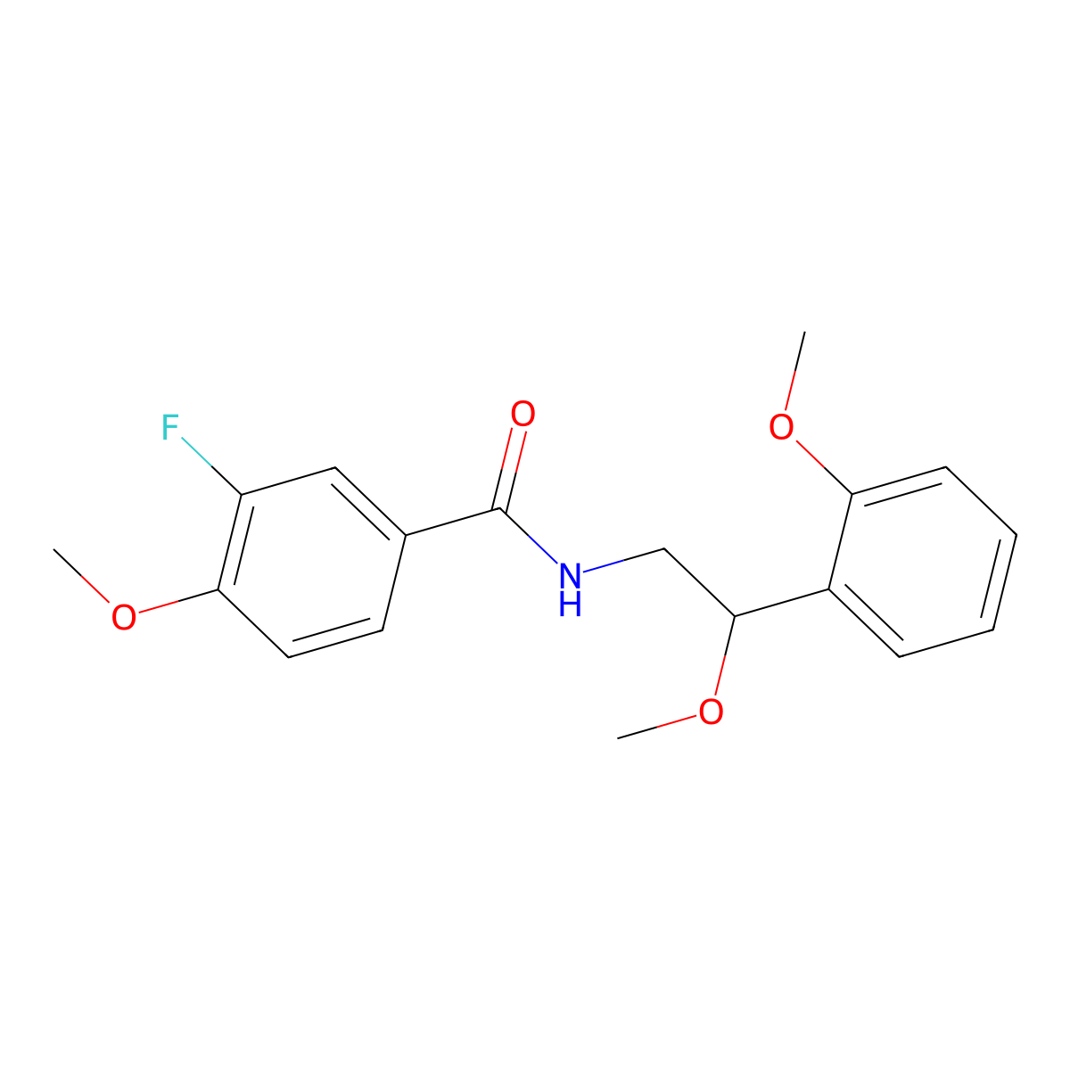 3-fluoro-4-methoxy-N-[2-methoxy-2-(2-methoxyphenyl)ethyl]benzamide molecular structure, CAS 1795299-79-4