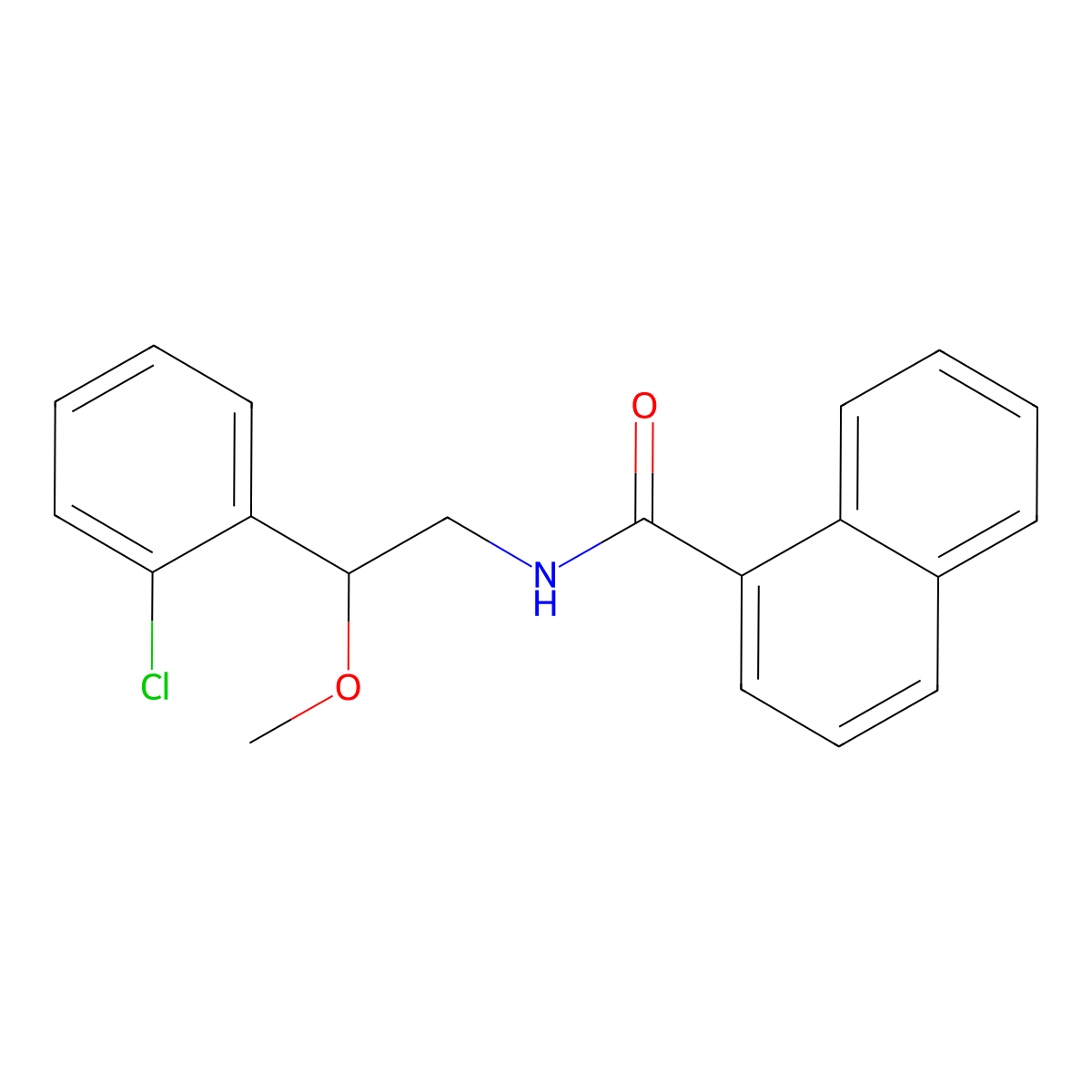 N-(2-(2-chlorophenyl)-2-methoxyethyl)-1-naphthamide molecular structure, CAS 1795299-84-1
