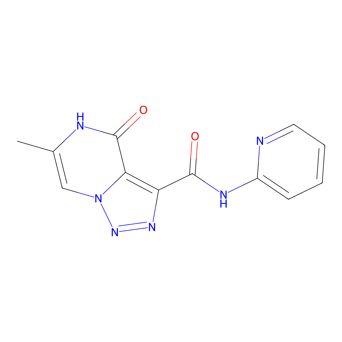 6-methyl-4-oxo-N-pyridin-2-yl-4,5-dihydro[1,2,3]triazolo[1,5-a]pyrazine-3-carboxamide molecular structure, CAS 1795299-88-5