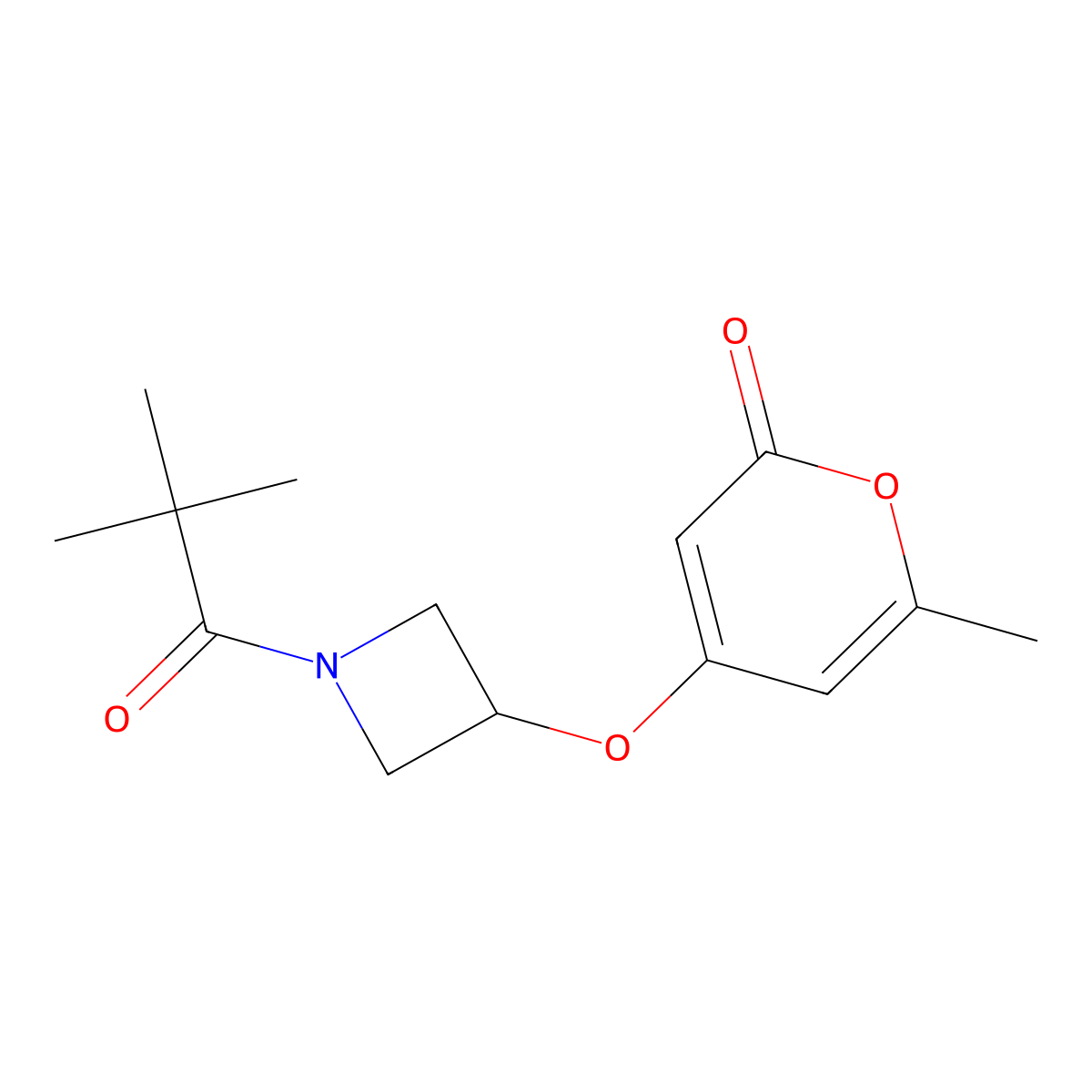6-methyl-4-((1-pivaloylazetidin-3-yl)oxy)-2H-pyran-2-one molecular structure, CAS 1795299-89-6