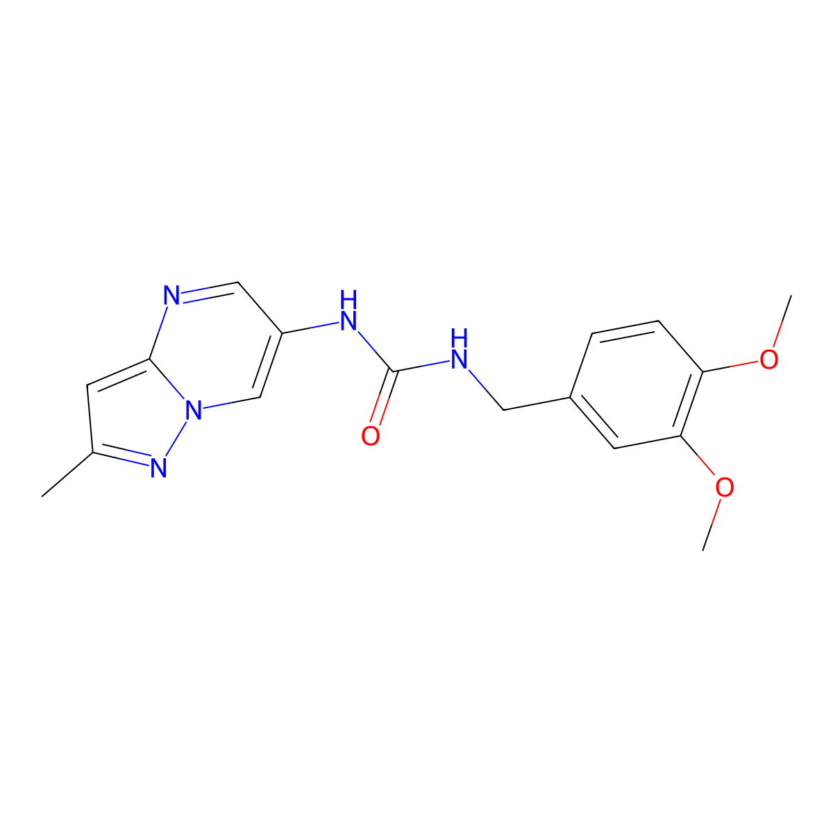 1-(3,4-Dimethoxybenzyl)-3-(2-methylpyrazolo[1,5-a]pyrimidin-6-yl)urea molecular structure, CAS 1795299-94-3