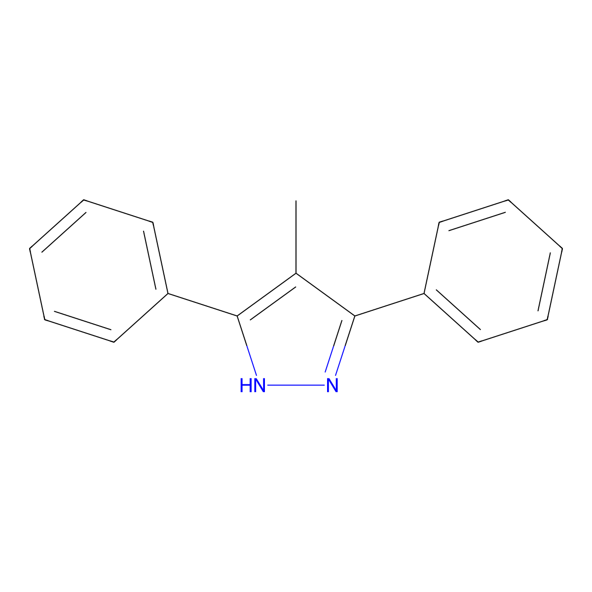 4-methyl-3,5-diphenyl-1H-pyrazole molecular structure, CAS 17953-46-7