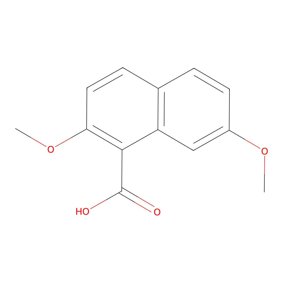 2,7-Dimethoxy-1-naphthoic acid molecular structure, CAS 17953-58-1