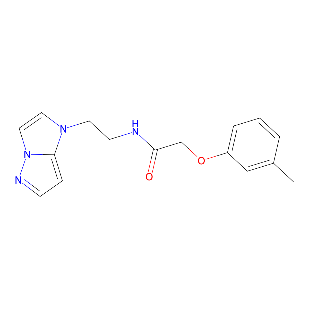 N-(2-(1H-imidazo[1,2-b]pyrazol-1-yl)ethyl)-2-(m-tolyloxy)acetamide molecular structure, CAS 1795300-08-1