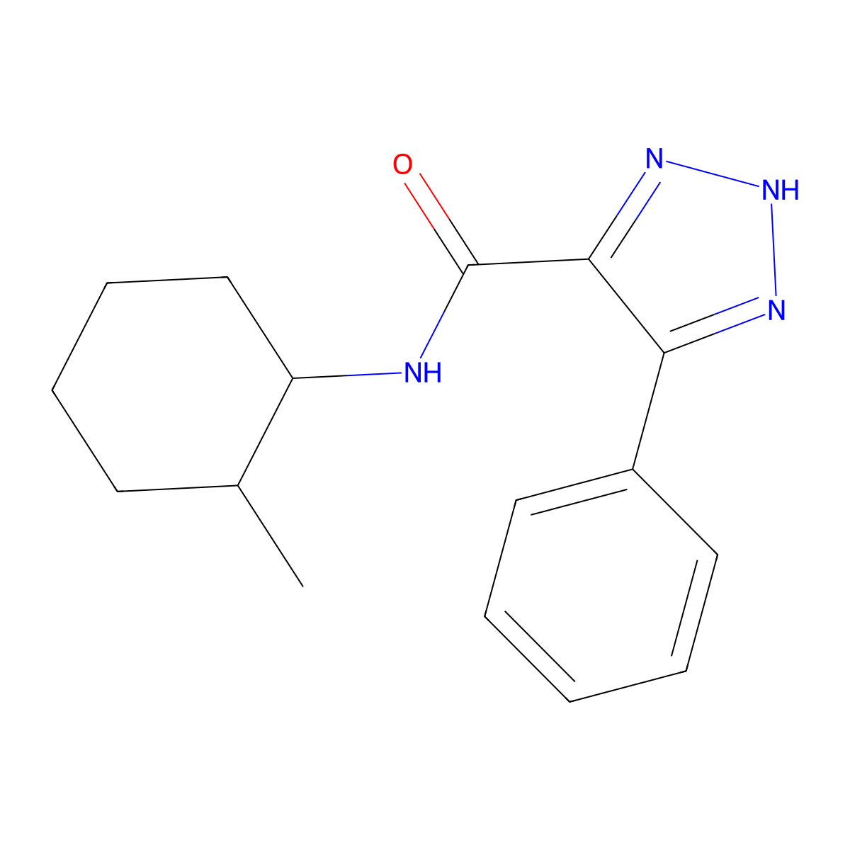 N-(2-methylcyclohexyl)-4-phenyl-1H-1,2,3-triazole-5-carboxamide molecular structure, CAS 1795300-09-2