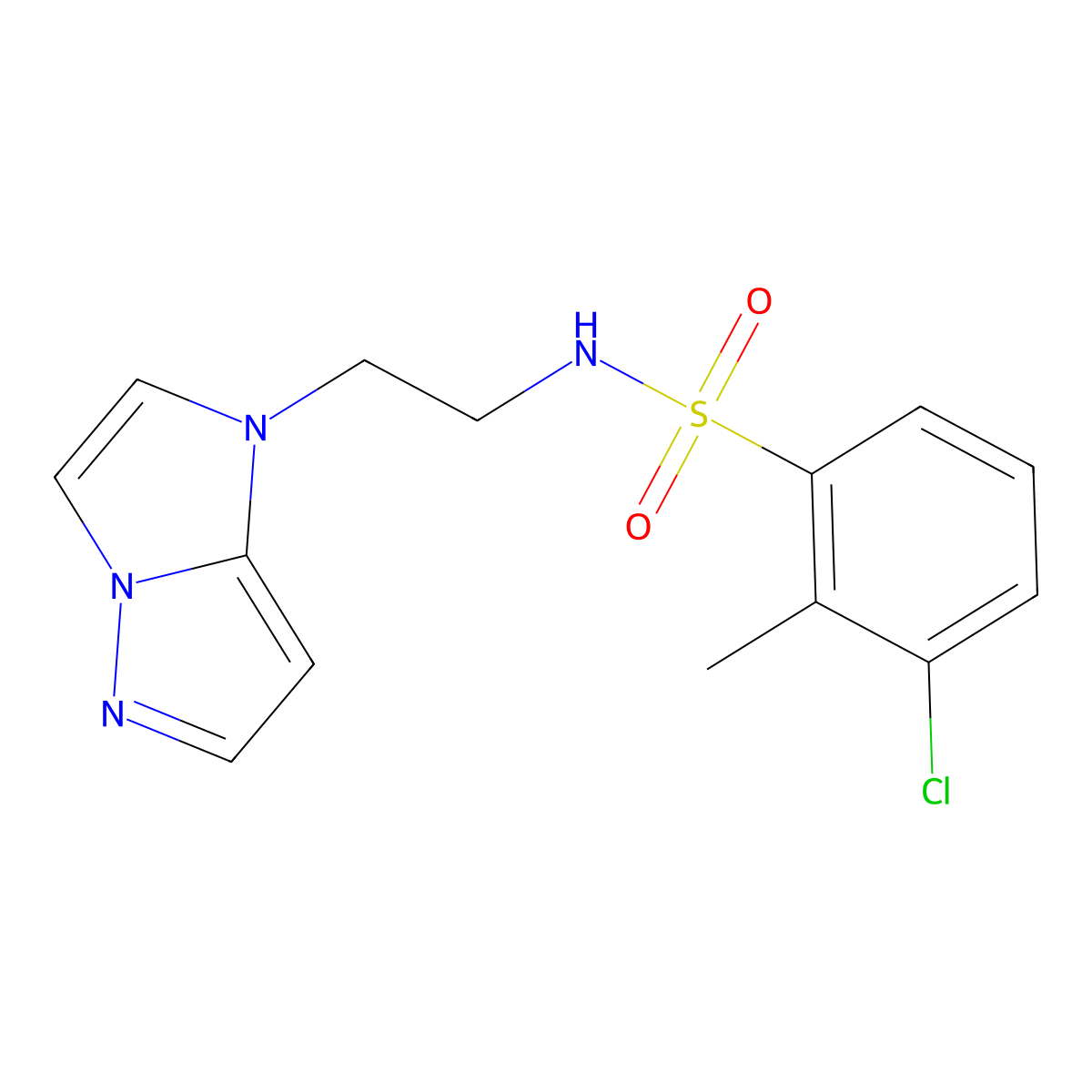 N-(2-(1H-imidazo[1,2-b]pyrazol-1-yl)ethyl)-3-chloro-2-methylbenzenesulfonamide molecular structure, CAS 1795300-20-7