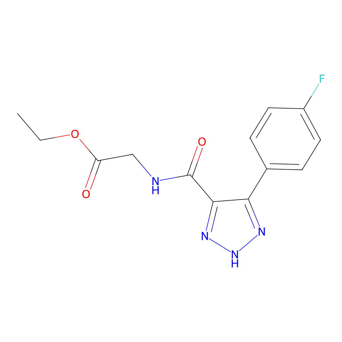 ethyl 2-(4-(4-fluorophenyl)-1H-1,2,3-triazole-5-carboxamido)acetate molecular structure, CAS 1795300-26-3