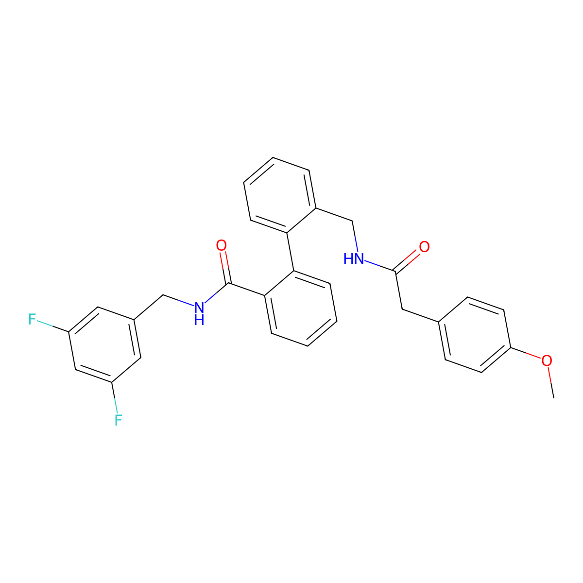N-[(3,5-difluorophenyl)methyl]-2-(2-{[2-(4-methoxyphenyl)acetamido]methyl}phenyl)benzamide molecular structure, CAS 1795300-41-2