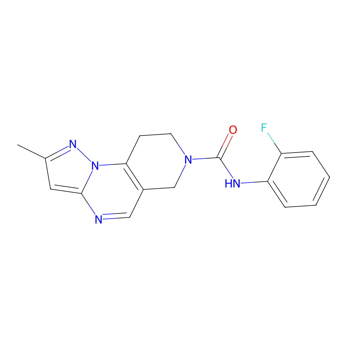 N-(2-fluorophenyl)-2-methyl-8,9-dihydropyrazolo[1,5-a]pyrido[3,4-e]pyrimidine-7(6H)-carboxamide molecular structure, CAS 1795300-42-3