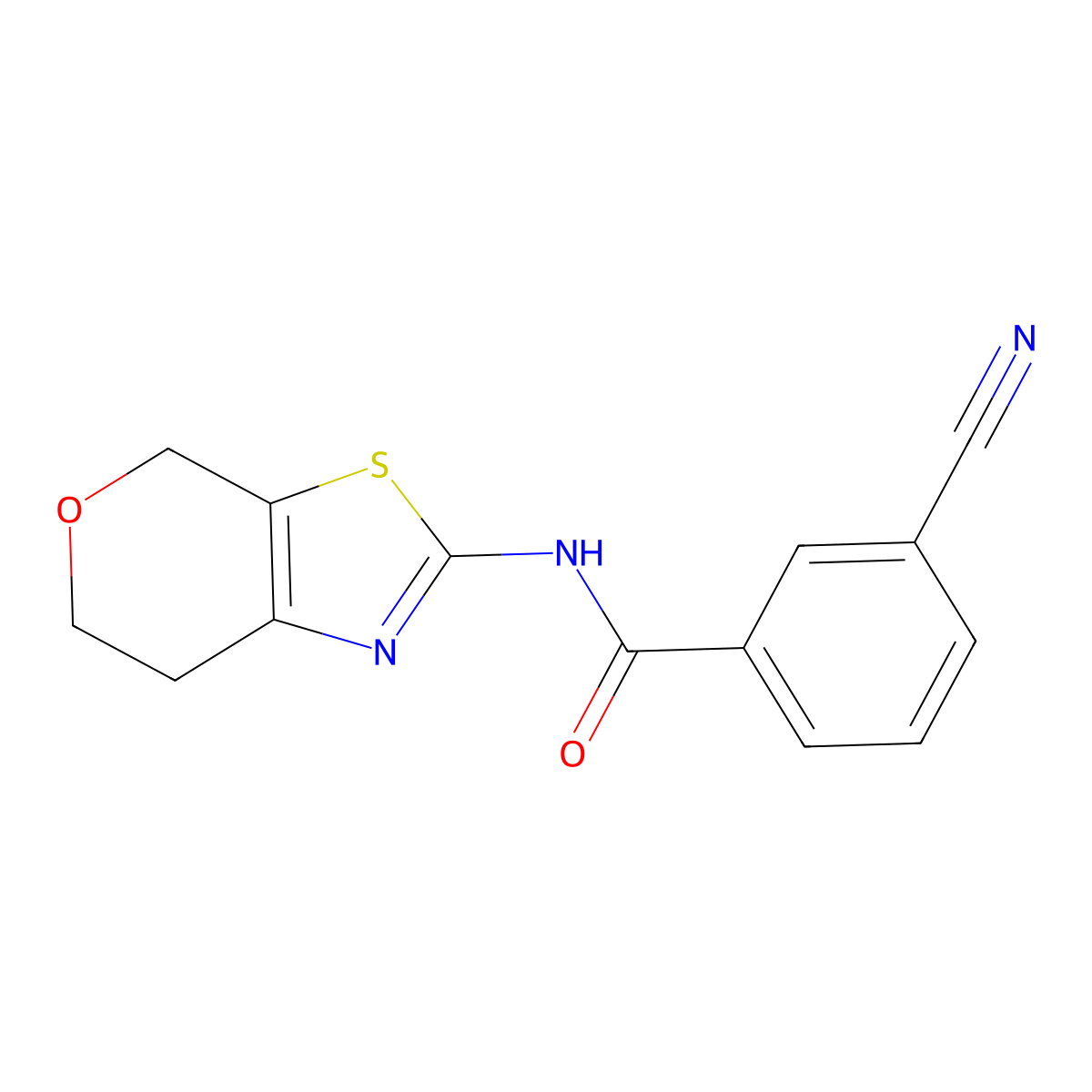 3-cyano-N-(6,7-dihydro-4H-pyrano[4,3-d]thiazol-2-yl)benzamide molecular structure, CAS 1795300-45-6