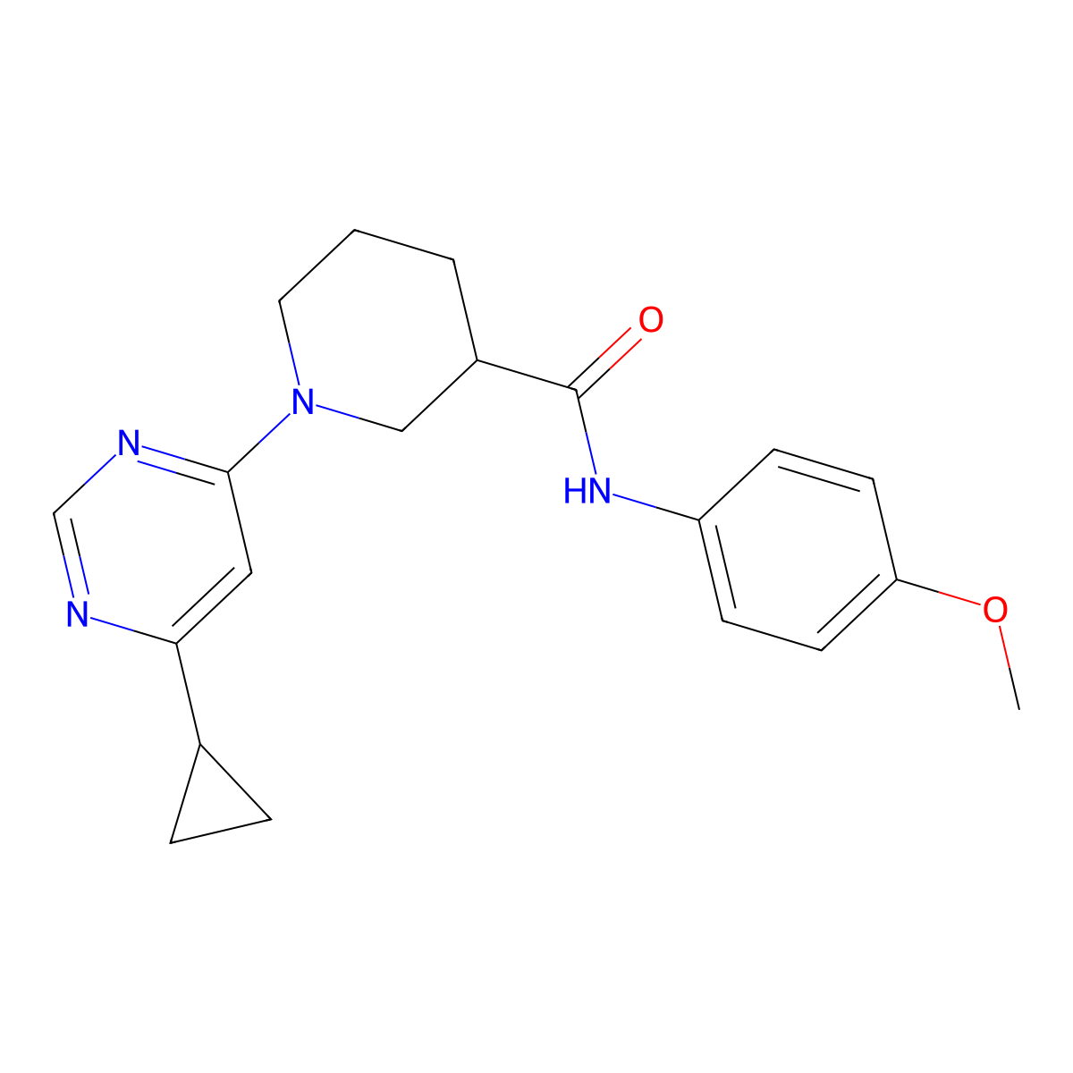 1-(6-cyclopropylpyrimidin-4-yl)-N-(4-methoxyphenyl)piperidine-3-carboxamide molecular structure, CAS 1795300-51-4