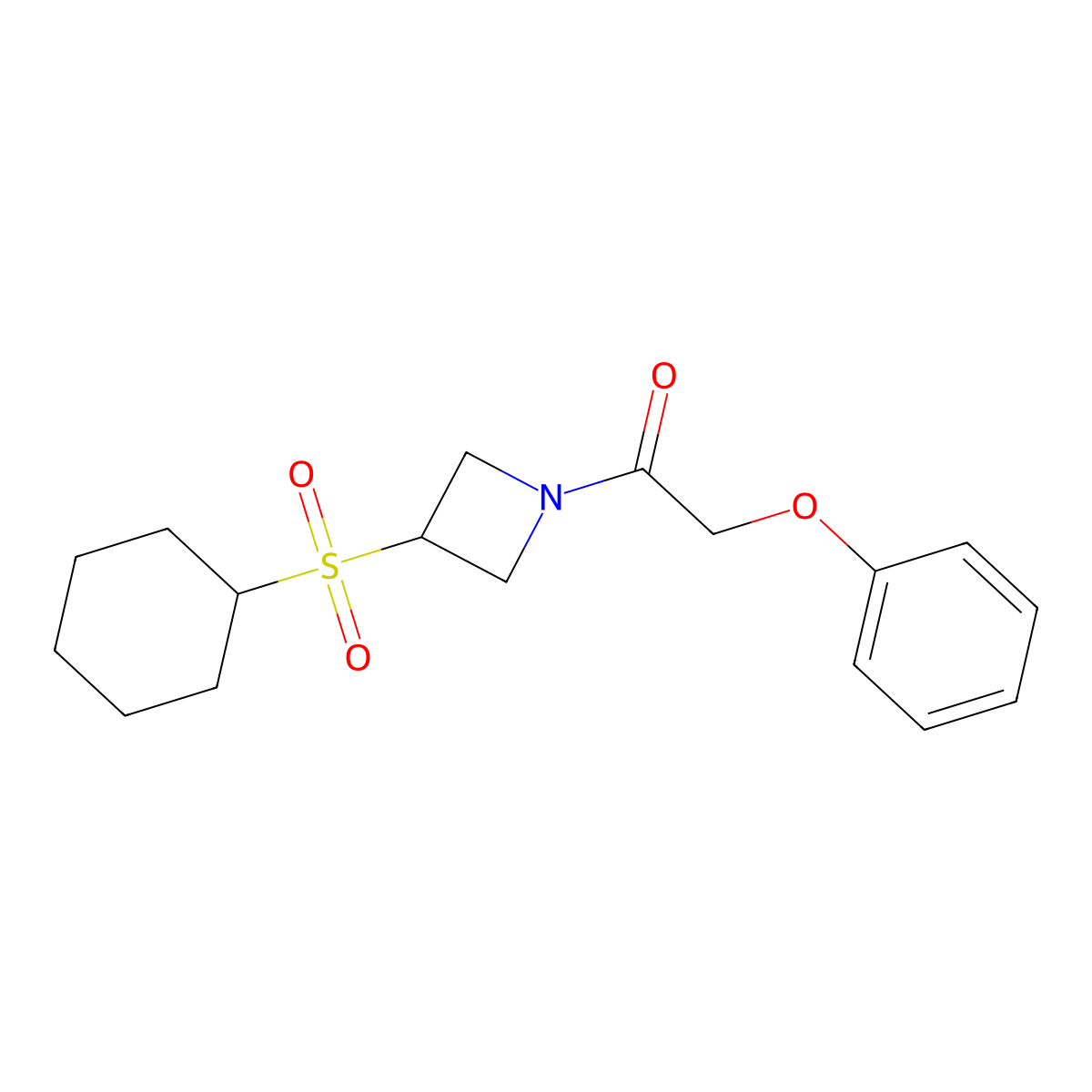 1-(3-(Cyclohexylsulfonyl)azetidin-1-yl)-2-phenoxyethanone molecular structure, CAS 1795300-69-4