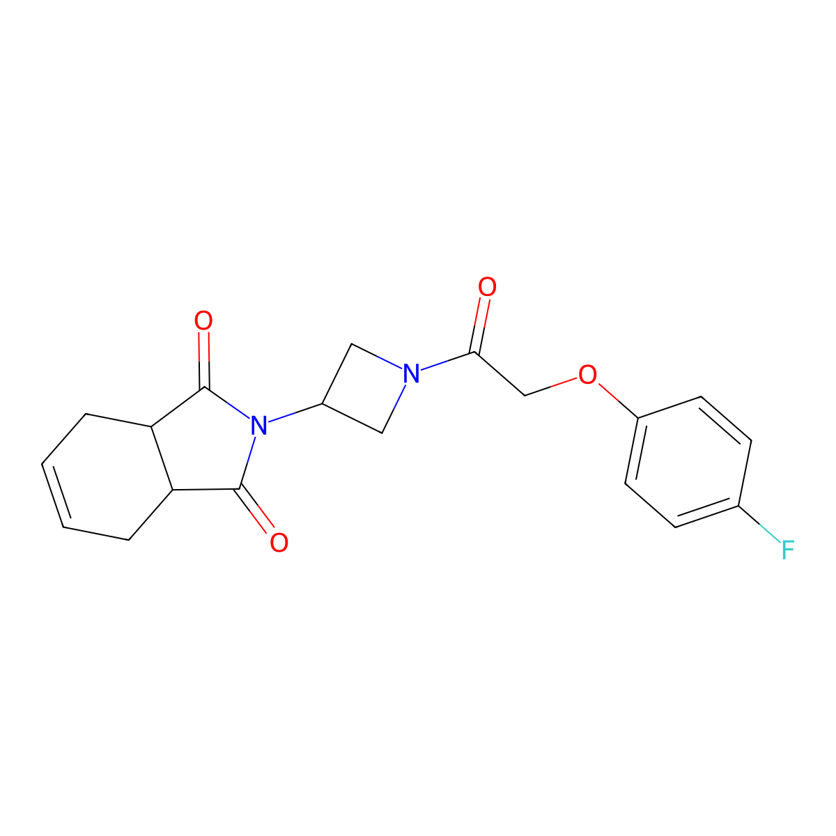 2-(1-(2-(4-fluorophenoxy)acetyl)azetidin-3-yl)-3a,4,7,7a-tetrahydro-1H-isoindole-1,3(2H)-dione molecular structure, CAS 1795300-71-8