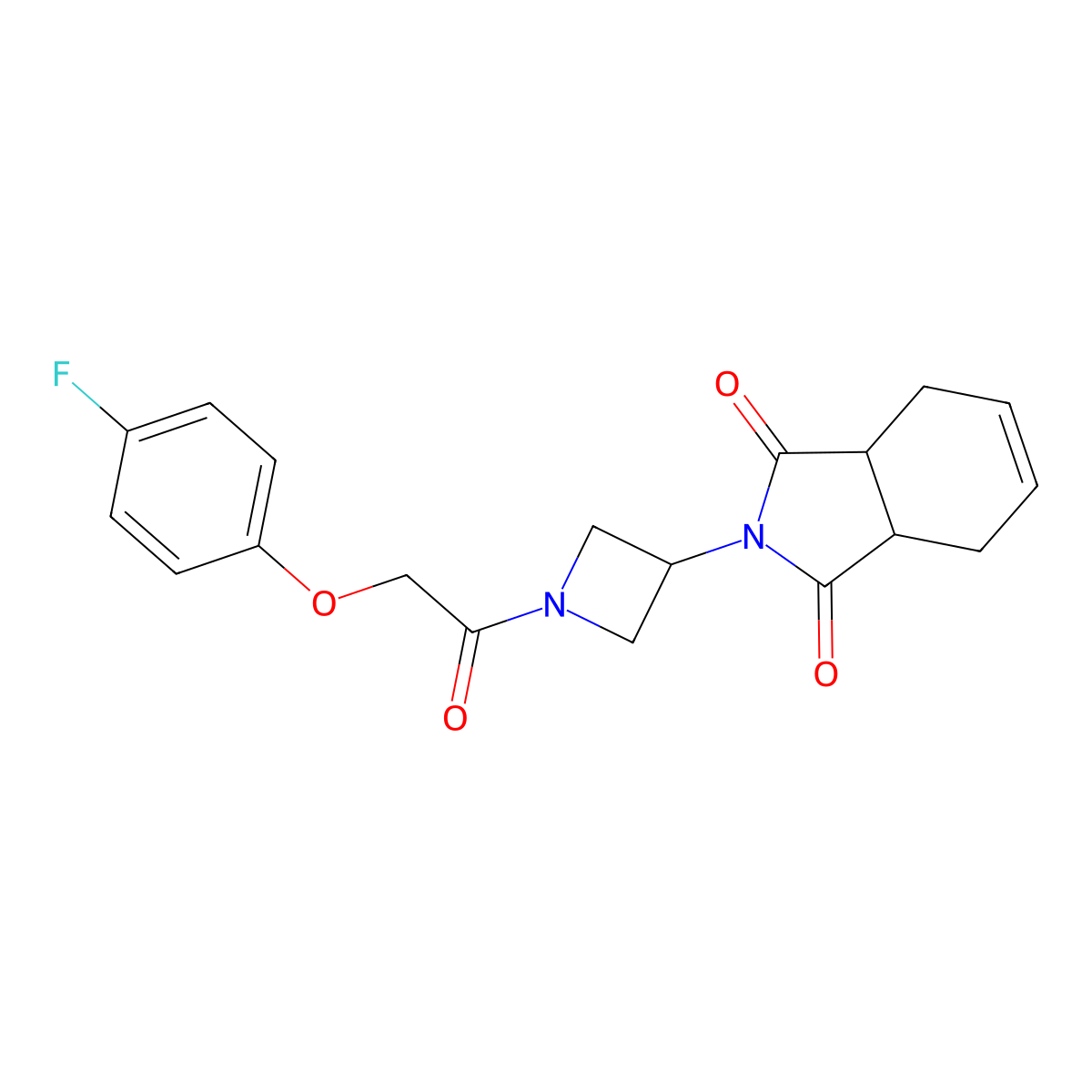 2-(1-(2-(4-fluorophenoxy)acetyl)azetidin-3-yl)-3a,4,7,7a-tetrahydro-1H-isoindole-1,3(2H)-dione molecular structure, CAS 1795300-71-8