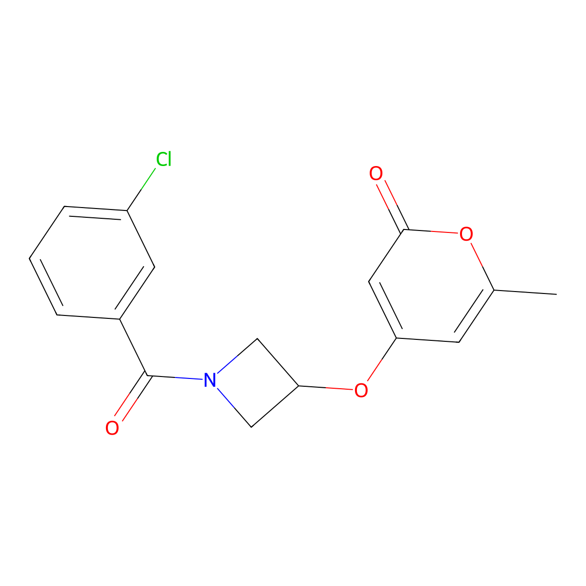 4-((1-(3-chlorobenzoyl)azetidin-3-yl)oxy)-6-methyl-2H-pyran-2-one molecular structure, CAS 1795300-80-9