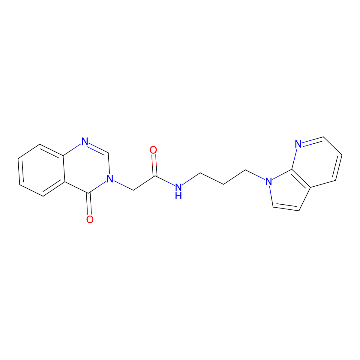 N-(3-(1H-pyrrolo[2,3-b]pyridin-1-yl)propyl)-2-(4-oxoquinazolin-3(4H)-yl)acetamide molecular structure, CAS 1795300-81-0