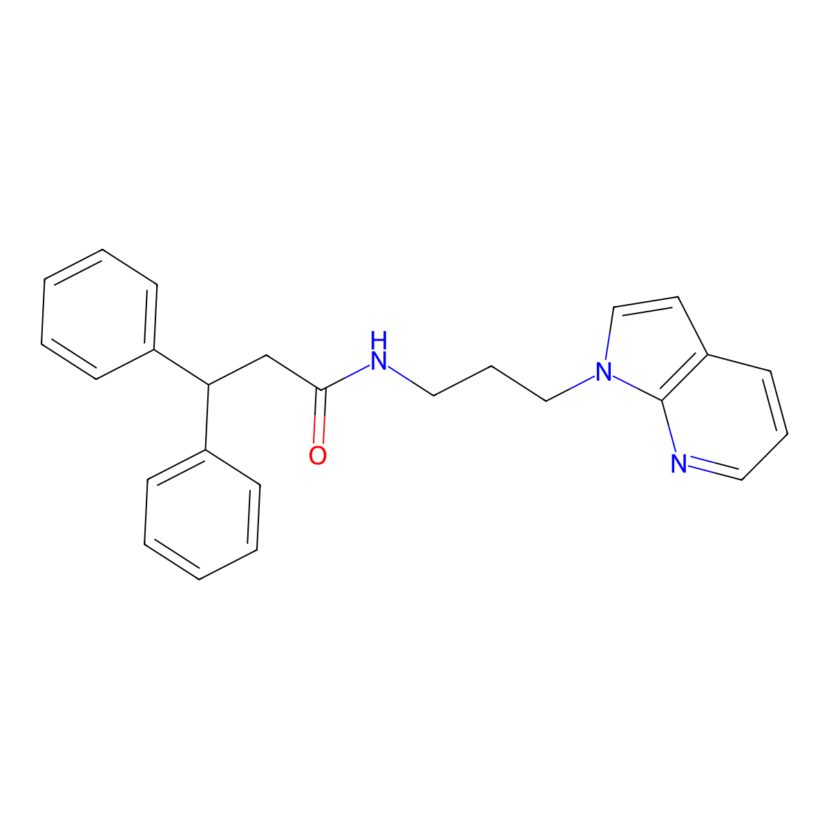 N-(3-(1H-pyrrolo[2,3-b]pyridin-1-yl)propyl)-3,3-diphenylpropanamide molecular structure, CAS 1795300-89-8