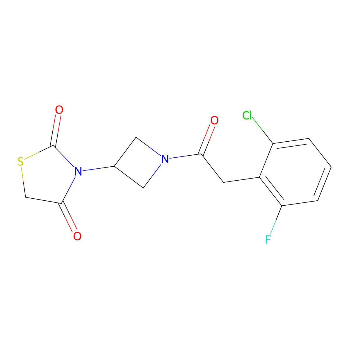 3-(1-(2-(2-Chloro-6-fluorophenyl)acetyl)azetidin-3-yl)thiazolidine-2,4-dione molecular structure, CAS 1795300-90-1