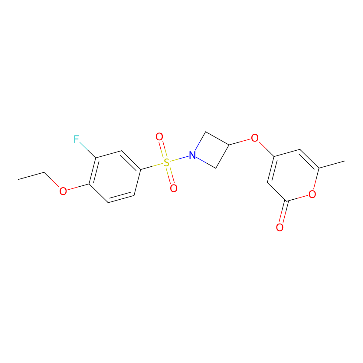 4-((1-((4-ethoxy-3-fluorophenyl)sulfonyl)azetidin-3-yl)oxy)-6-methyl-2H-pyran-2-one molecular structure, CAS 1795300-94-5