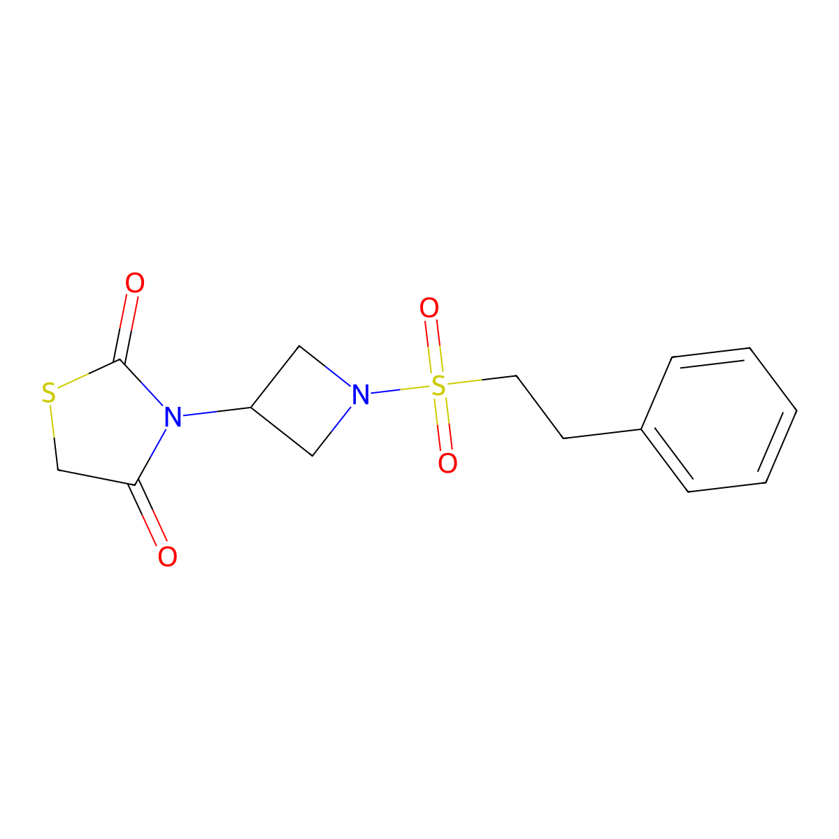 3-(1-(Phenethylsulfonyl)azetidin-3-yl)thiazolidine-2,4-dione molecular structure, CAS 1795300-96-7